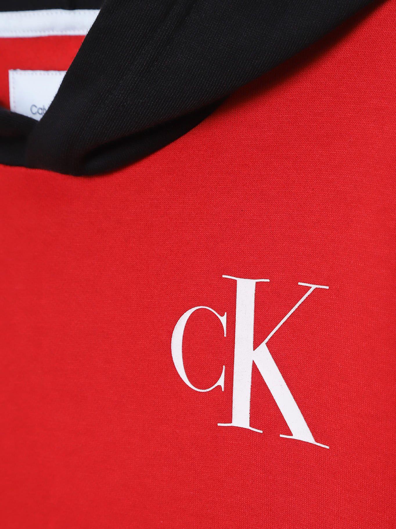 Polerón con Gorro Niño Blocked Rojo Calvin Klein-3