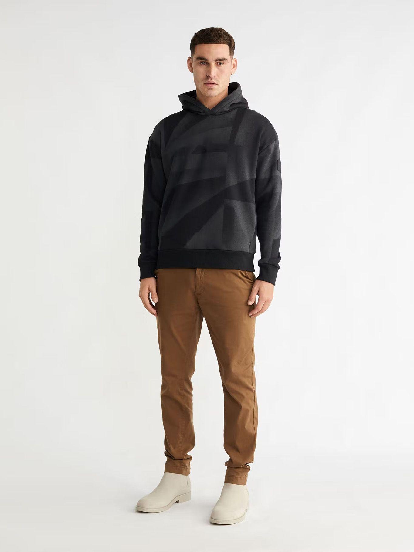 Hoodie Shadow Print Comfort Negro Calvin Klein-1