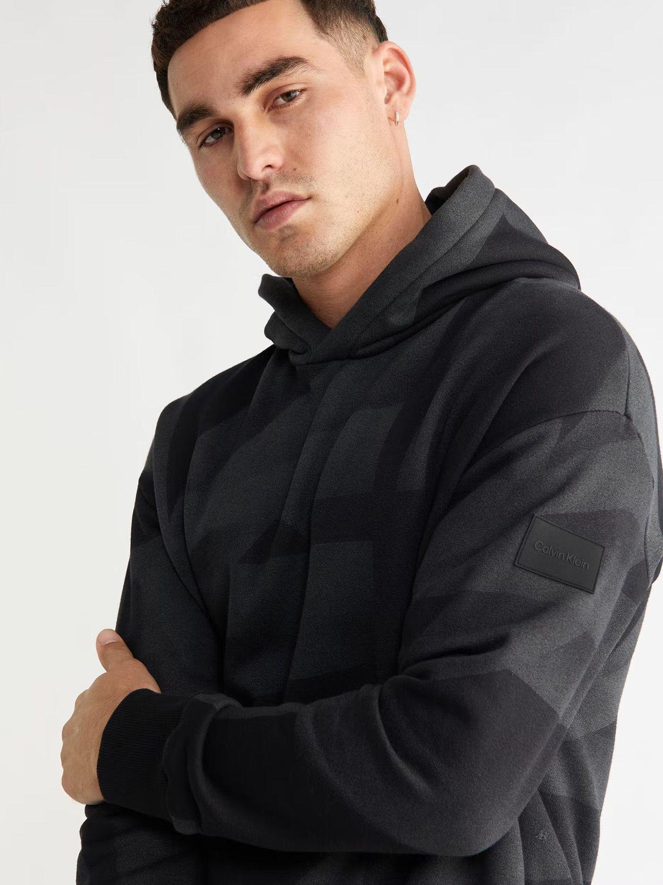 Hoodie Shadow Print Comfort Negro Calvin Klein-3