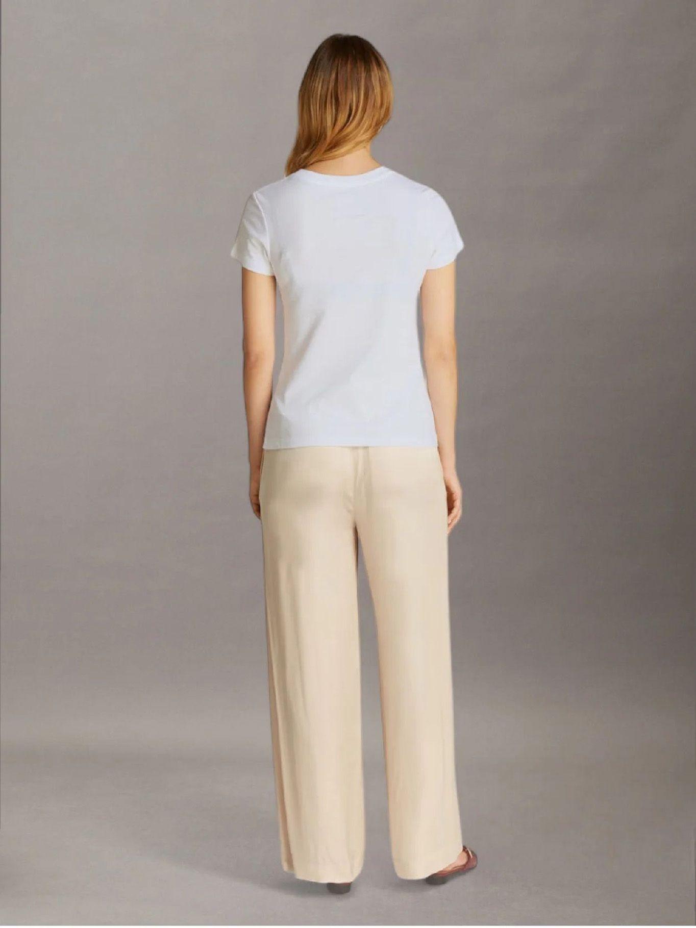 Polera slim fit con logo Blanco Calvin Klein-2