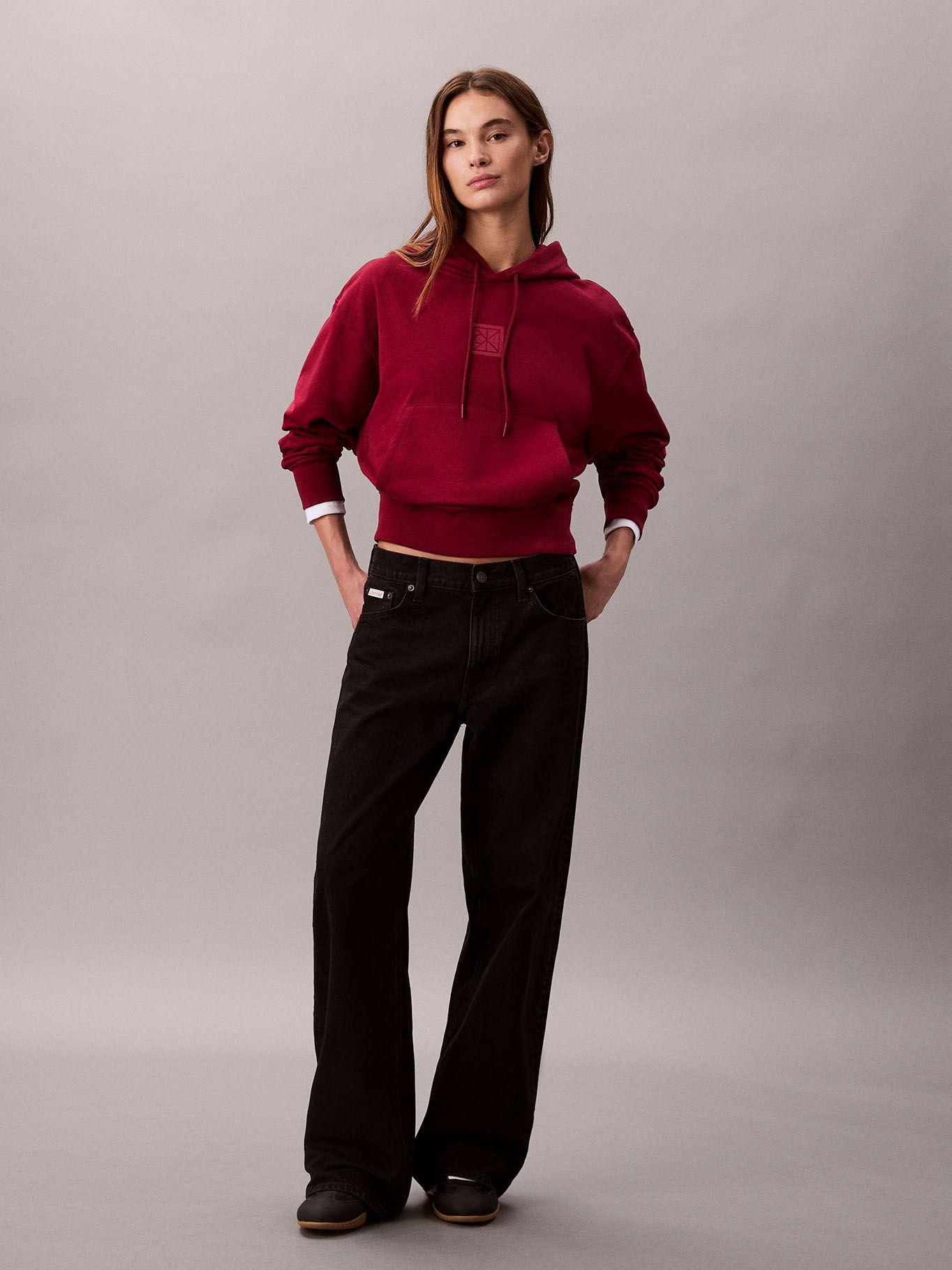 Polerón Con Gorro De Felpa Rojo Calvin Klein-1