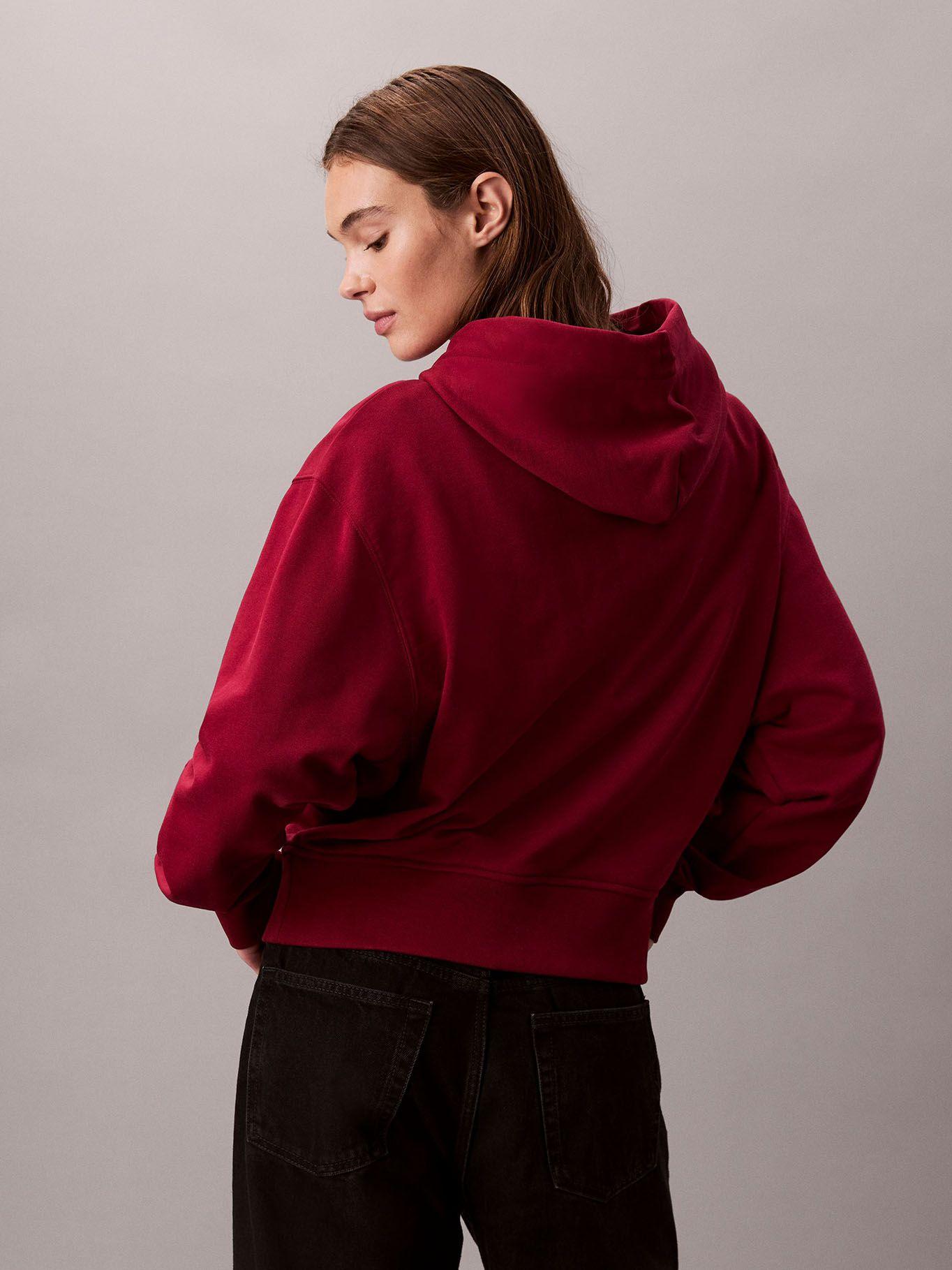 Polerón Con Gorro De Felpa Rojo Calvin Klein-2