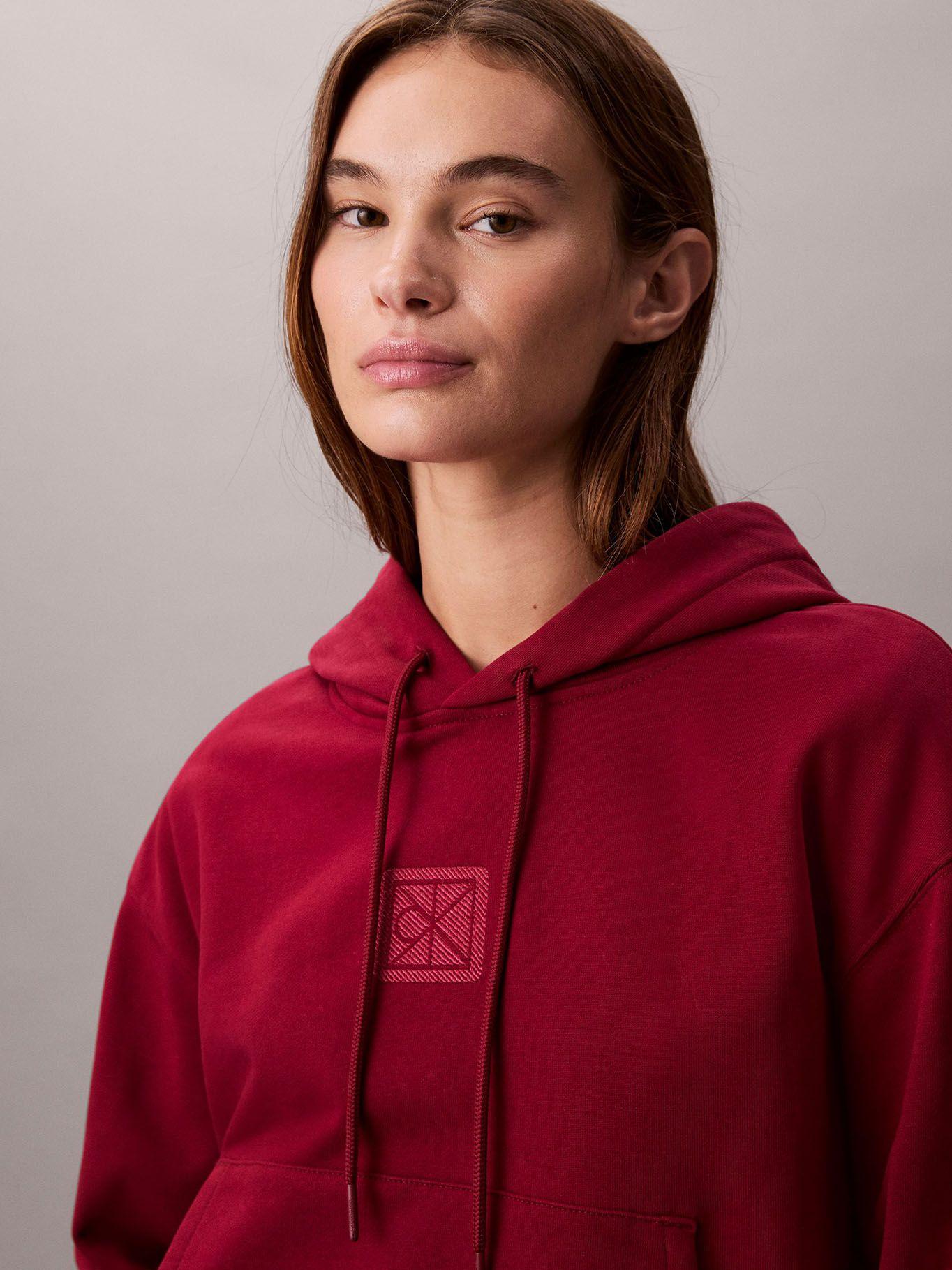 Polerón Con Gorro De Felpa Rojo Calvin Klein-4