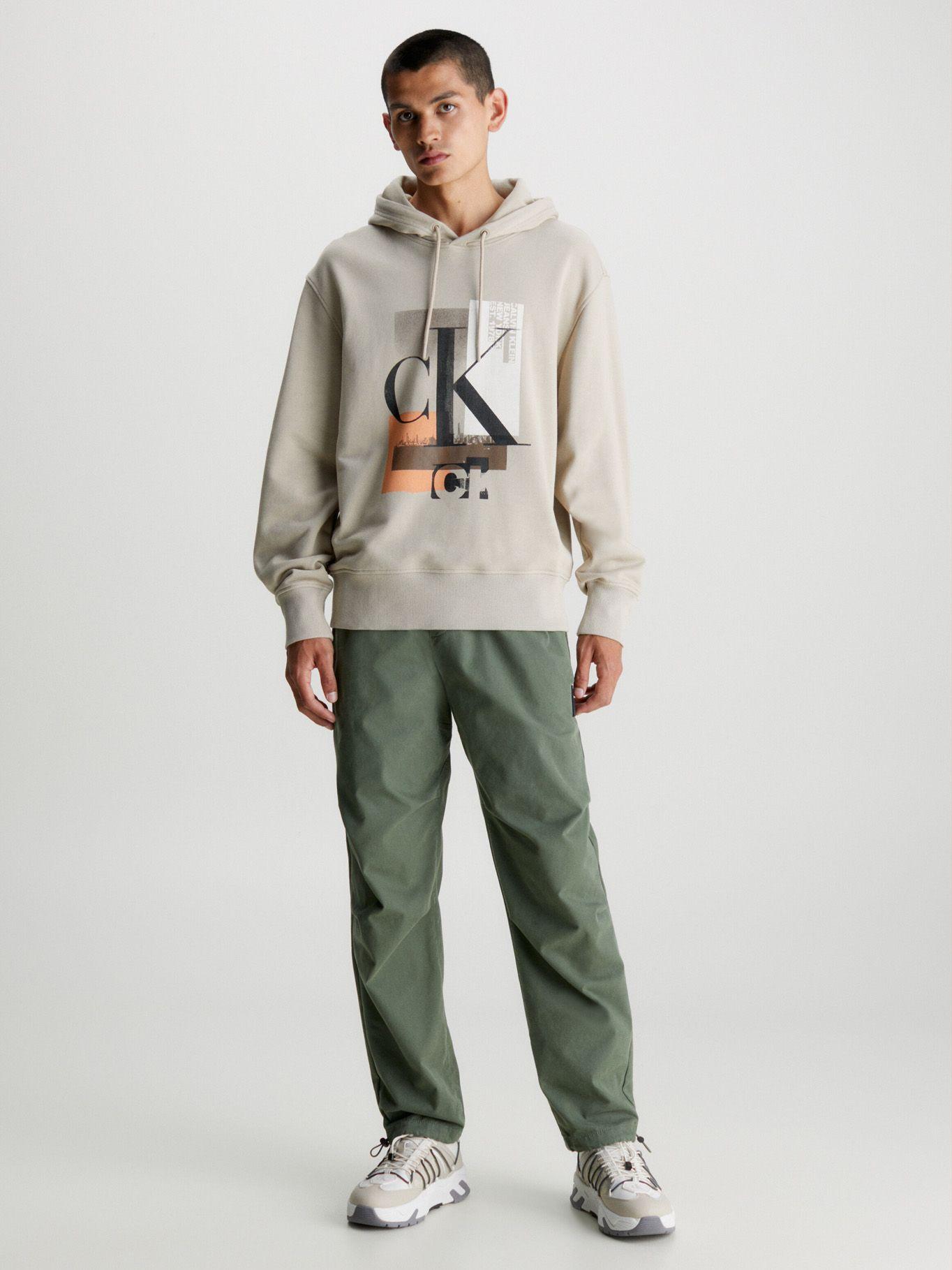 Polerón con Gorro Connected Layer Beige Calvin Klein-1