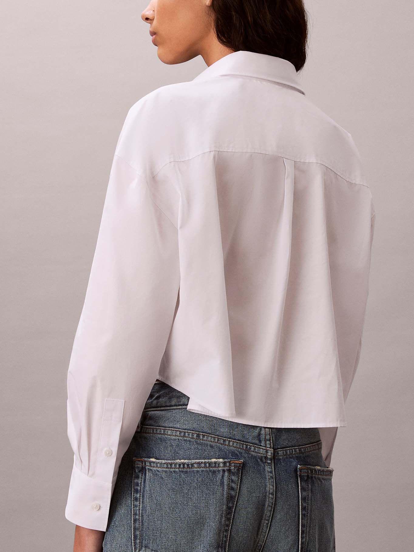 Camisa Cropped de Popelina Blanco Calvin Klein-2