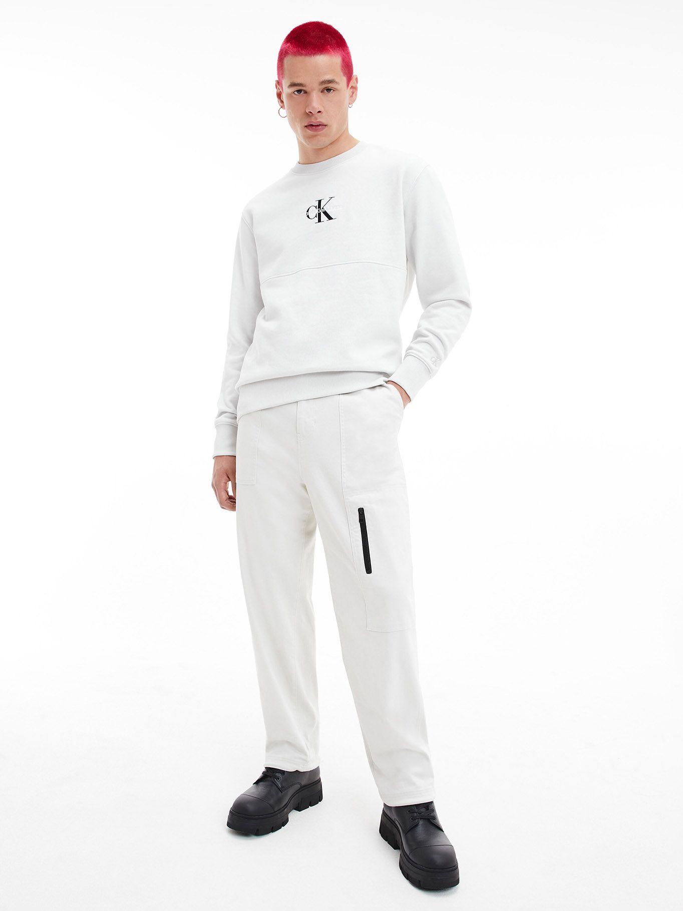 Polerón Monogram Logo Blanco Calvin Klein-1