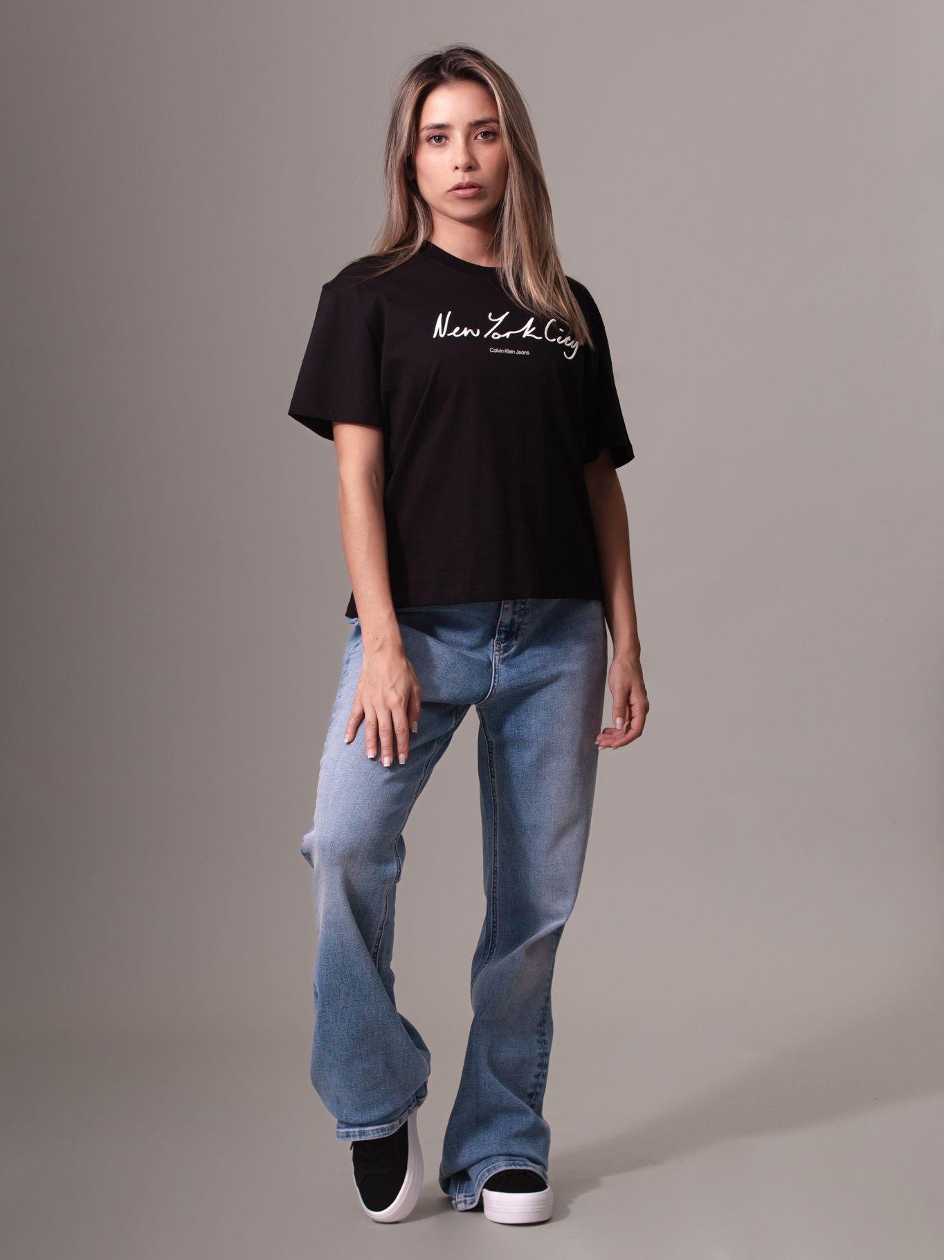 Polera Embroidered Nyc Relaxed Negro Calvin Klein-1