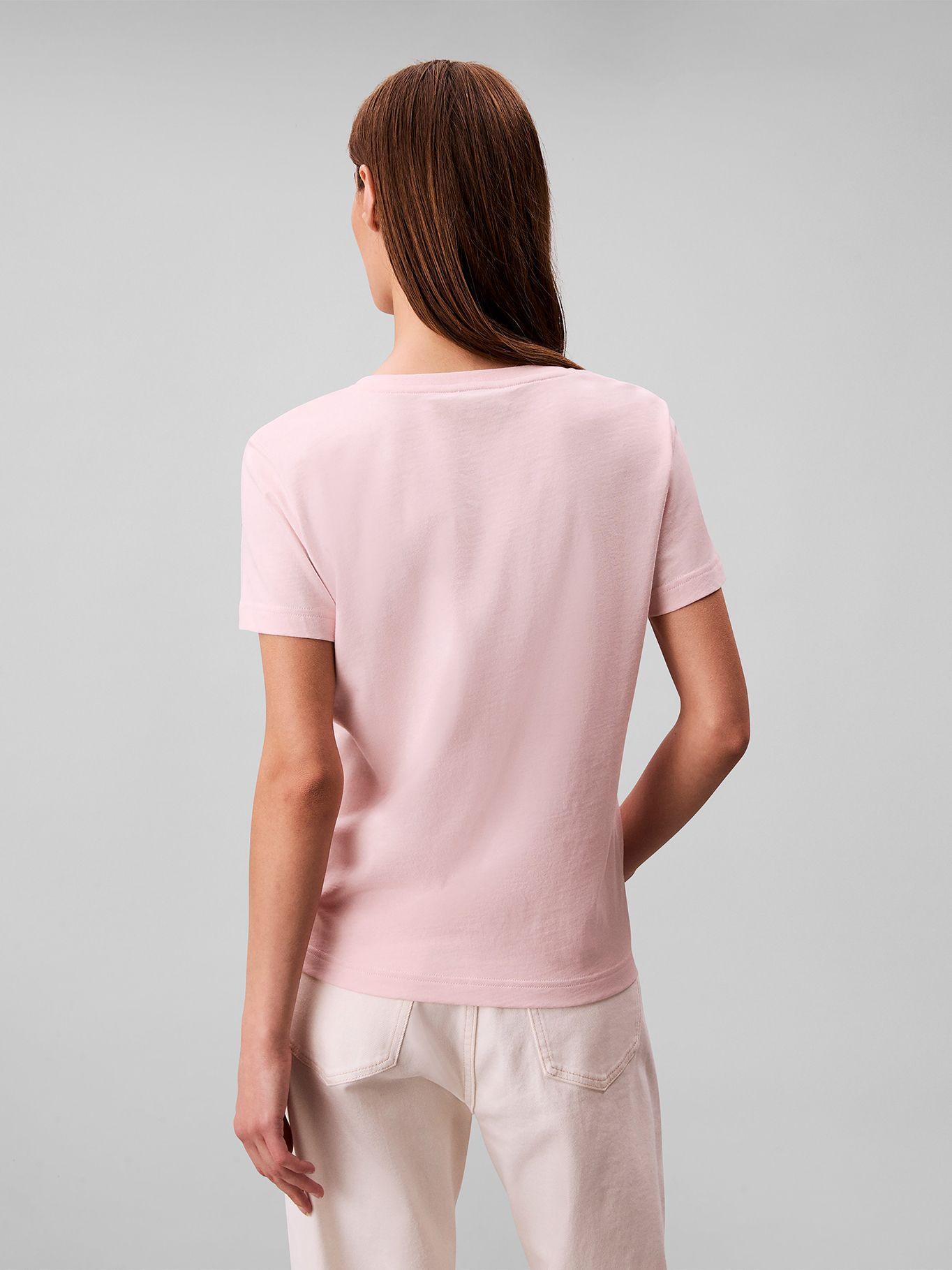 Polera y Cuello en V y Logo Archive Rosado Calvin Klein-2
