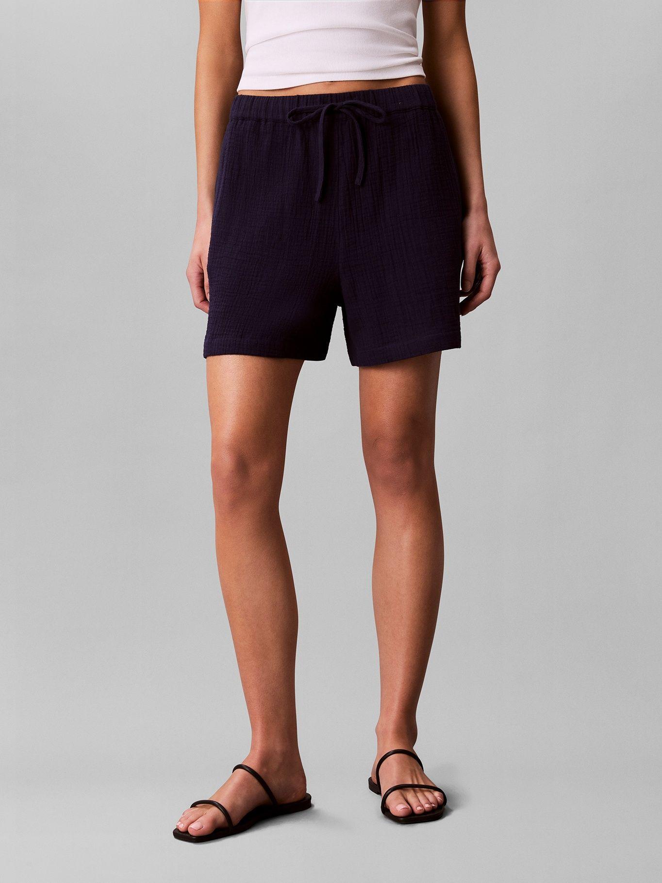 Short de Doble Gasa Azul Calvin Klein-1