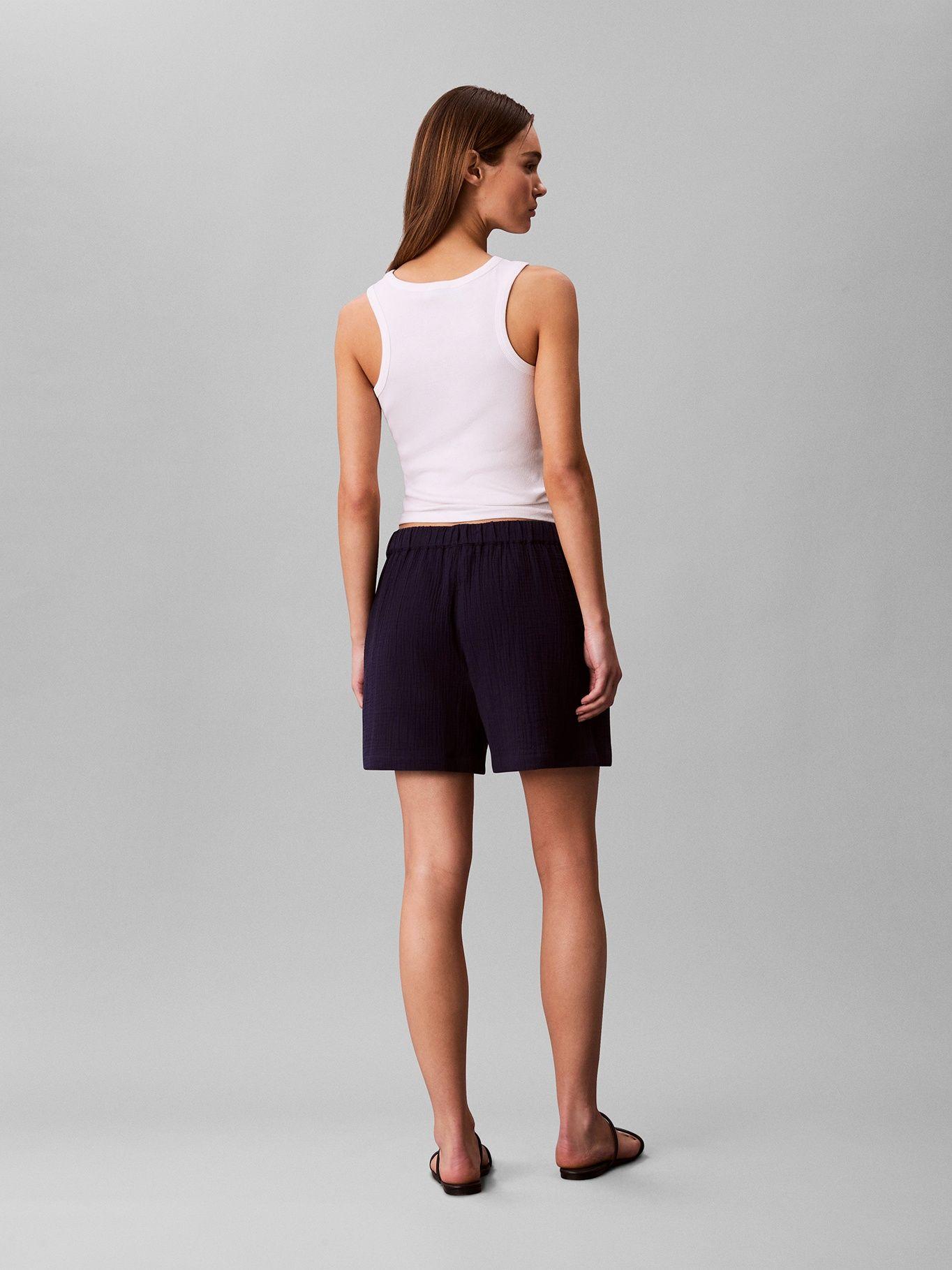 Short de Doble Gasa Azul Calvin Klein-2