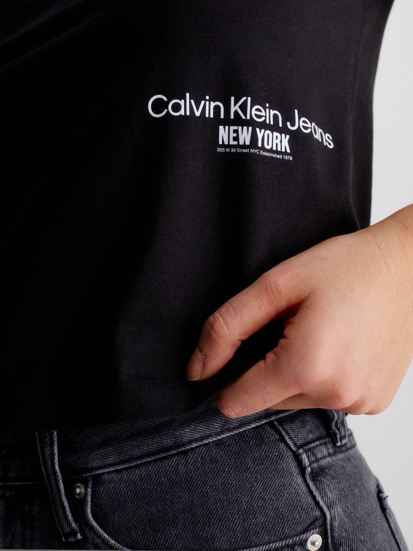 Camiseta Cropped con logo Negro Calvin Klein-3