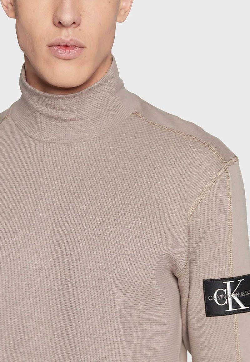 Polera Ls Badge Waffle Beige A03 Calvin Klein-3