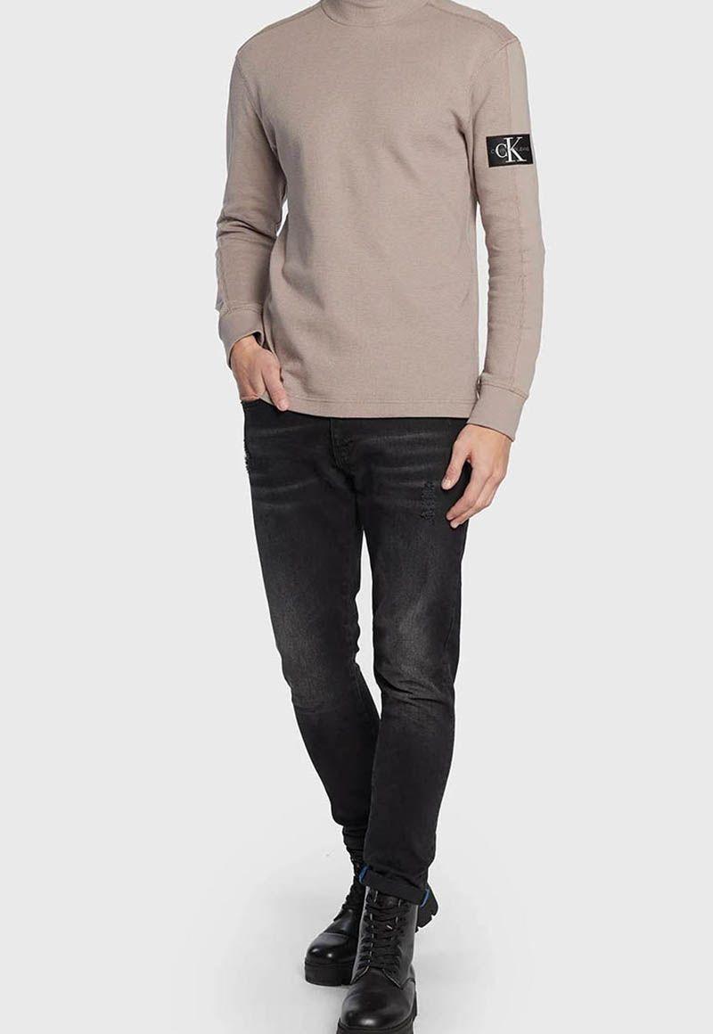 Polera Ls Badge Waffle Beige A03 Calvin Klein-0