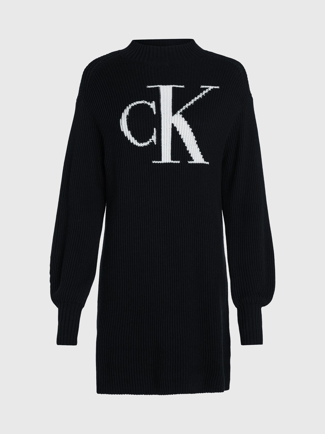 Vestido Sweater Ck Intarsia Negro Calvin Klein-4
