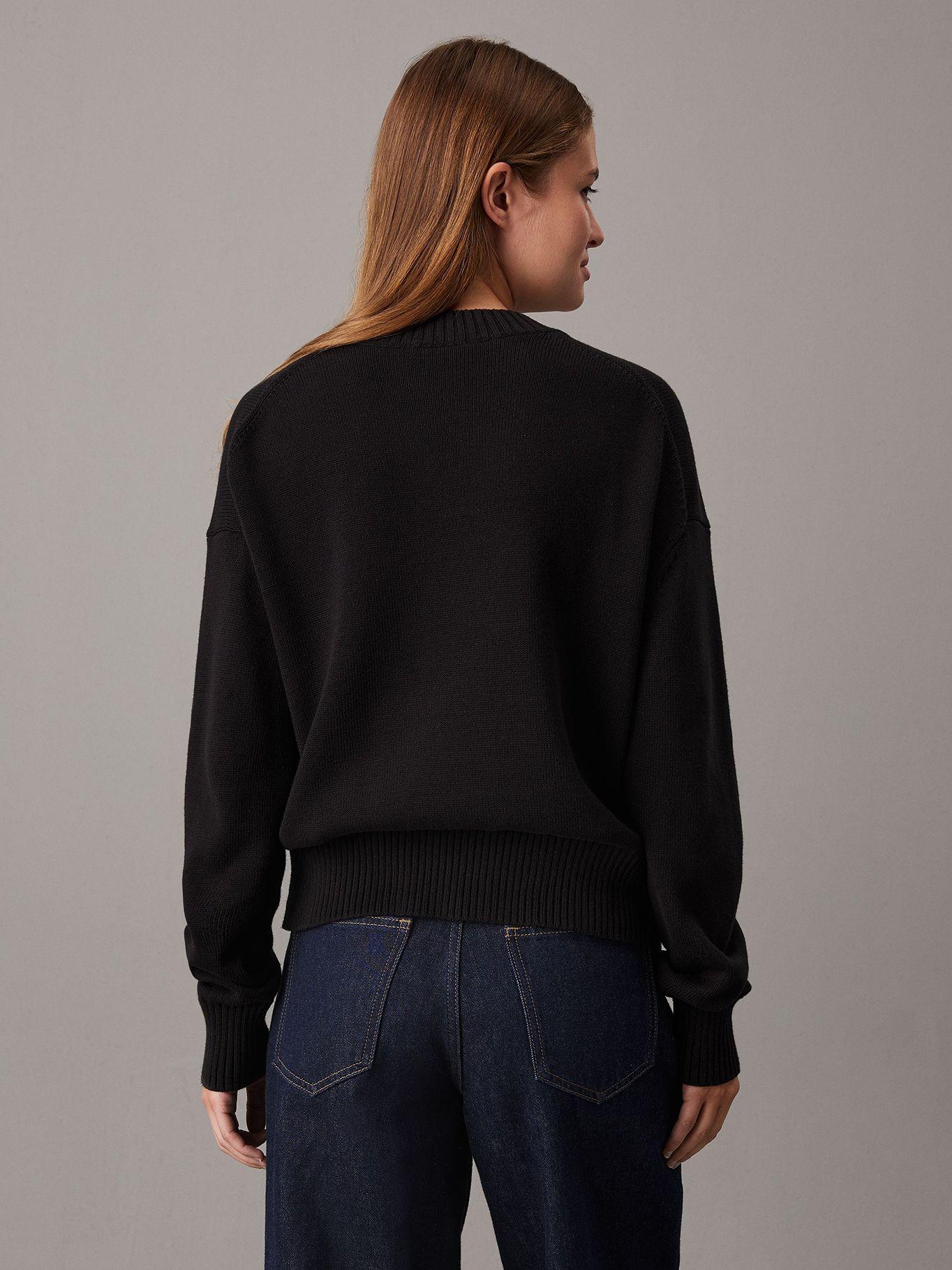 Sweater de algodón con monograma Negro Calvin Klein-2