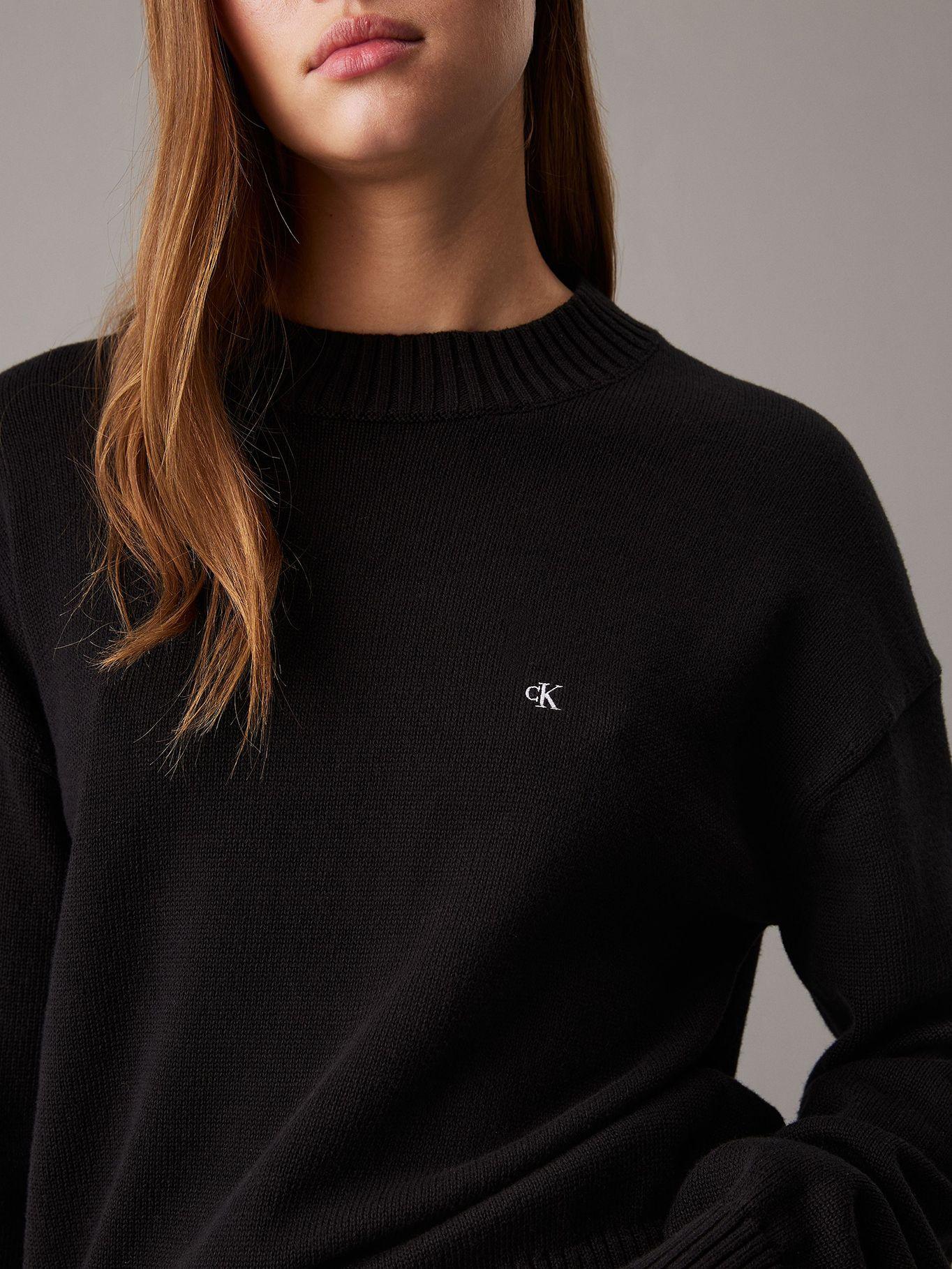 Sweater de algodón con monograma Negro Calvin Klein-3
