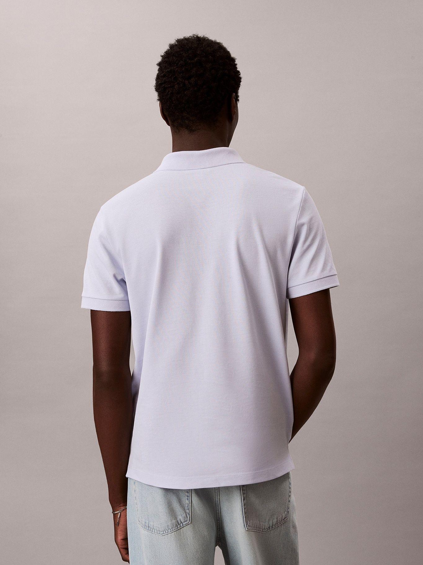 Polo Casual Piqué Cuello Abierto Celeste Calvin Klein-2