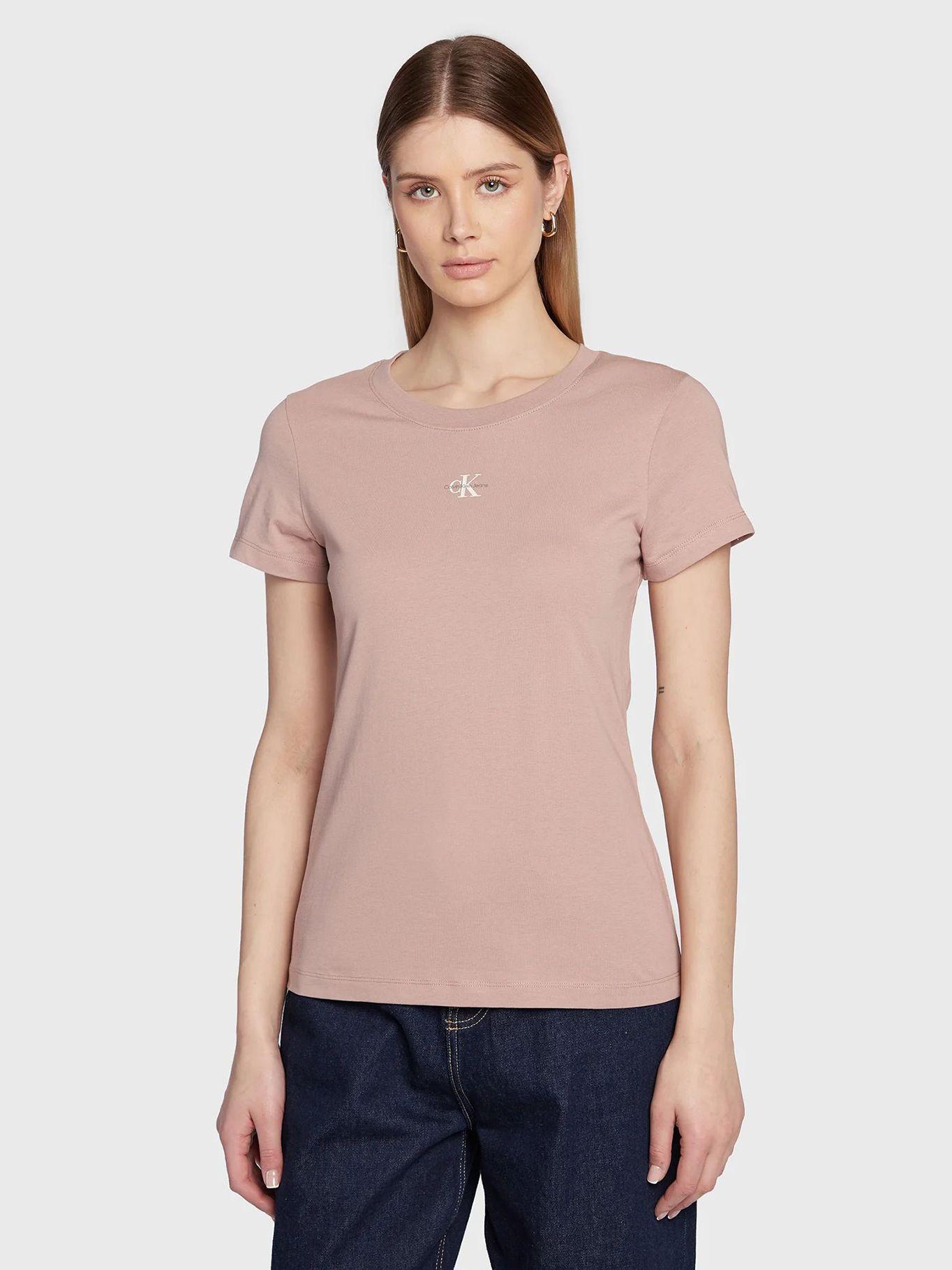 Camiseta slim de algodón orgánico Rosado Calvin Klein-0