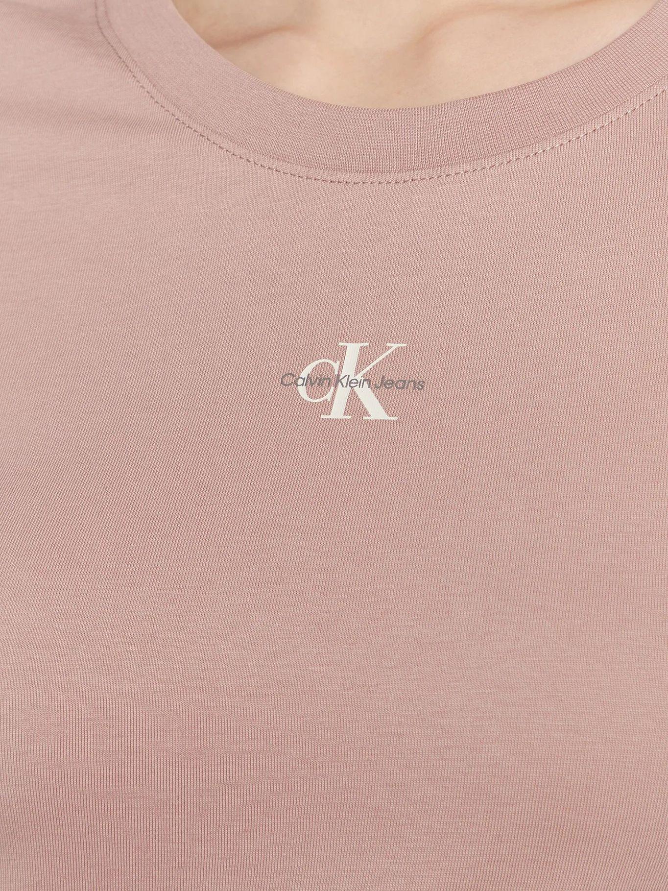 Camiseta slim de algodón orgánico Rosado Calvin Klein-4