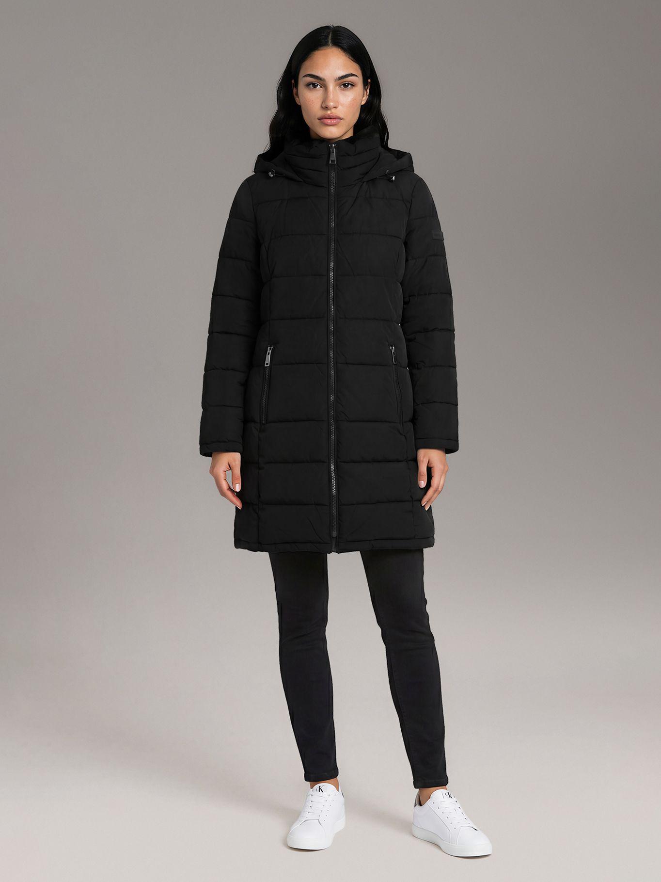 Parka Matte Stretch Walker Sherpa Negro Calvin Klein-1