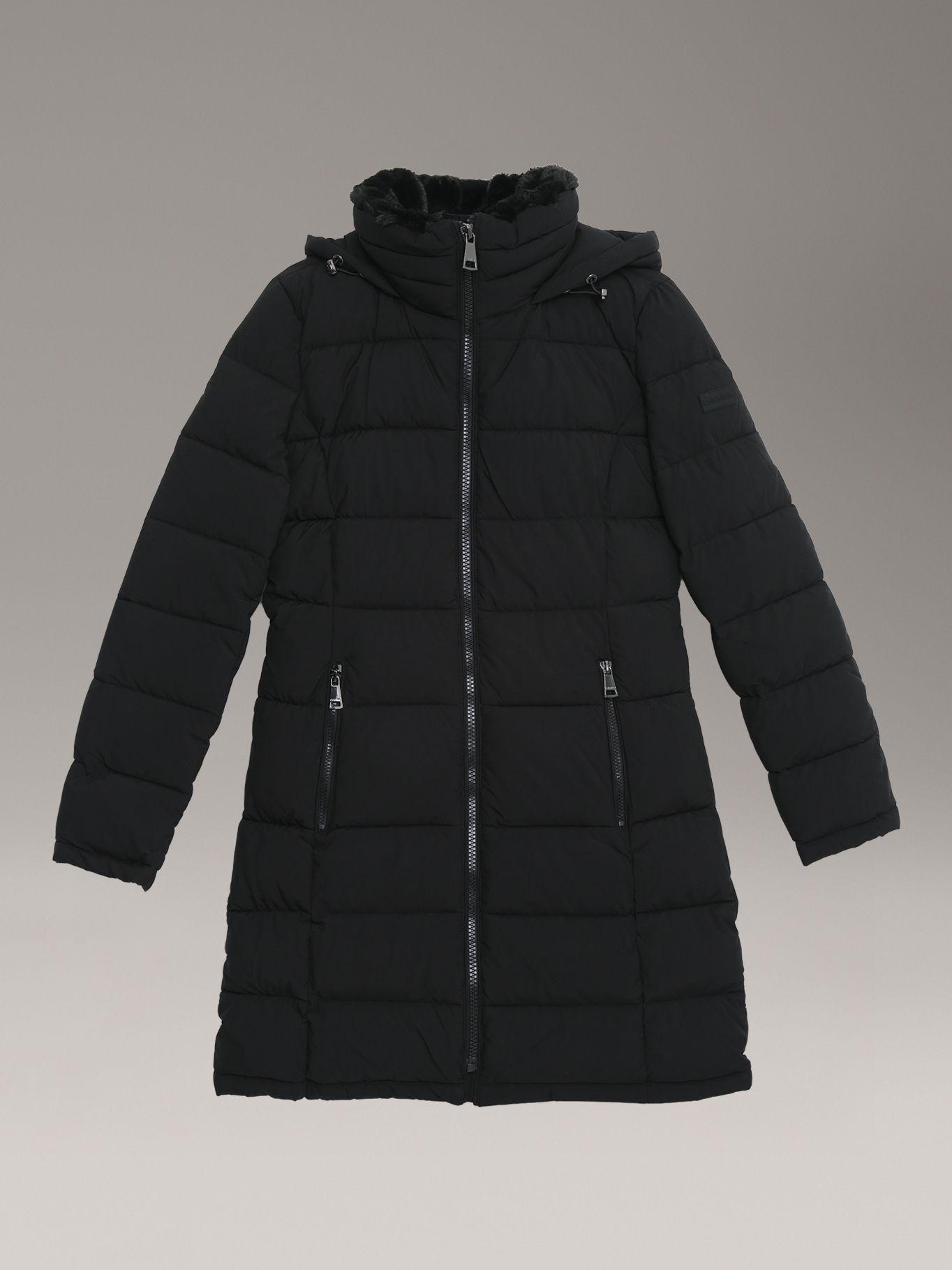 Parka Matte Stretch Walker Sherpa Negro Calvin Klein-4