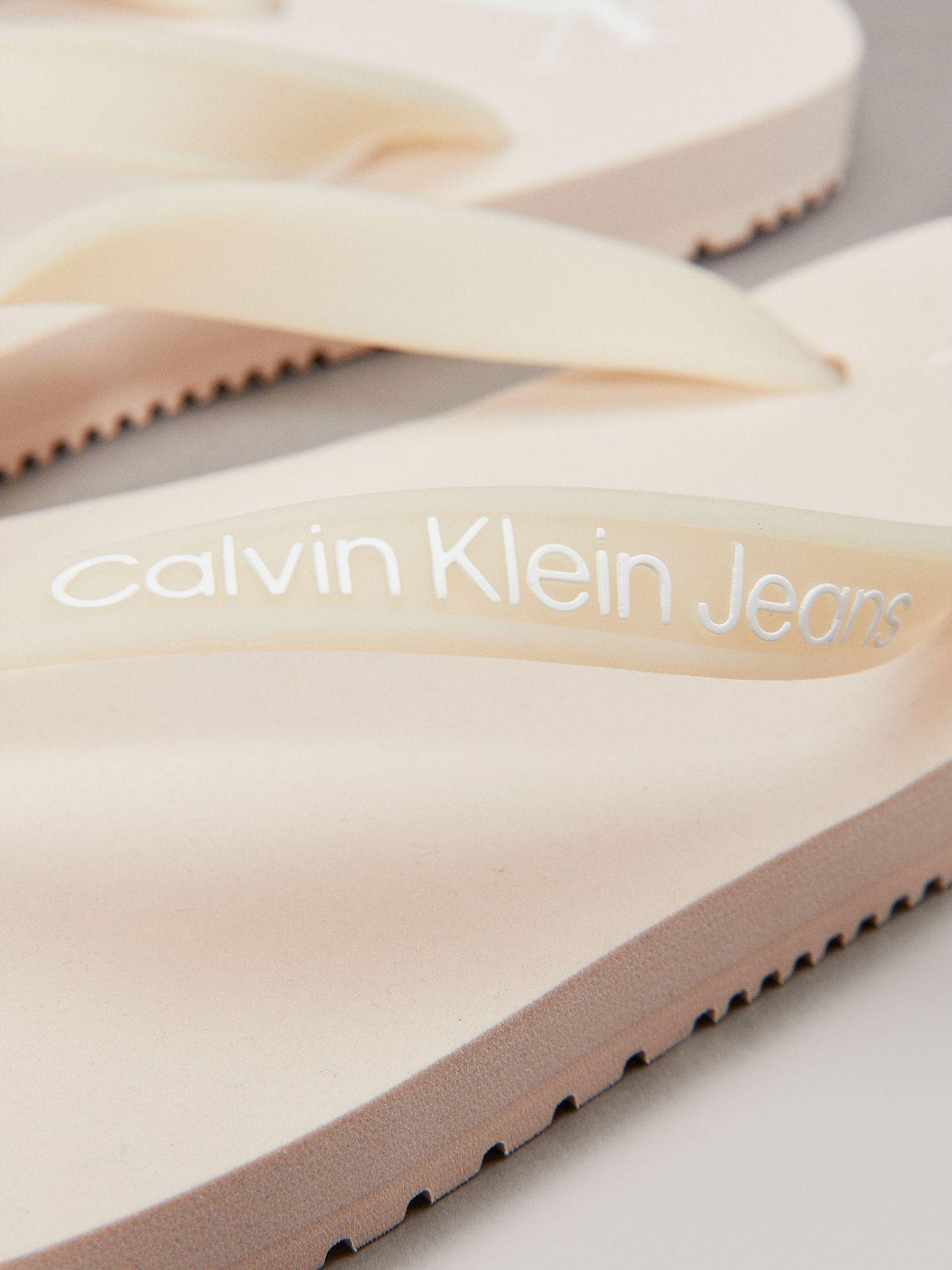 Sandalias Transparente con Logo Beige Calvin Klein-6