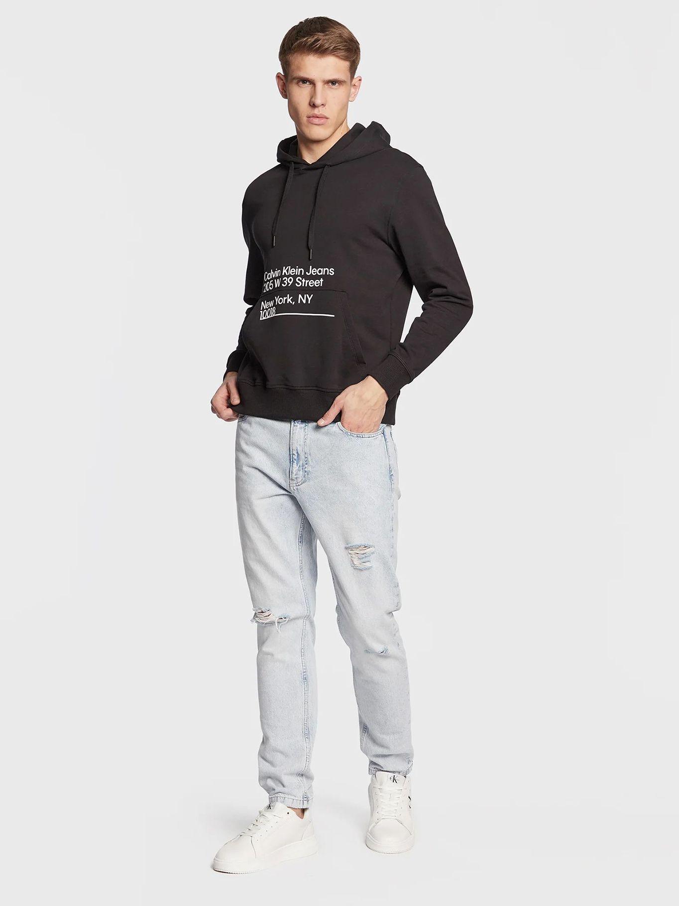 sudadera con cordón y logo estampado Negro Calvin Klein-1