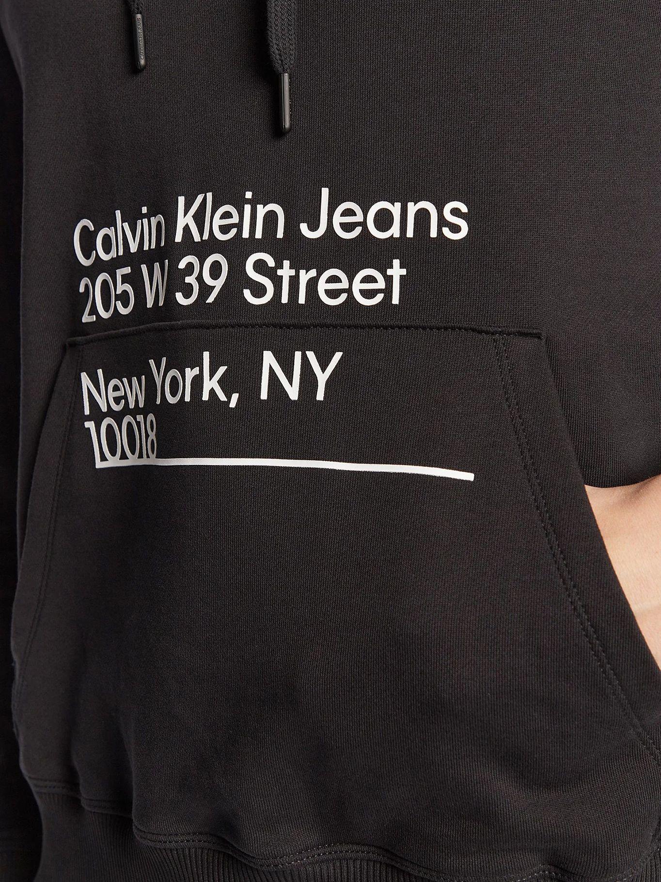 sudadera con cordón y logo estampado Negro Calvin Klein-4