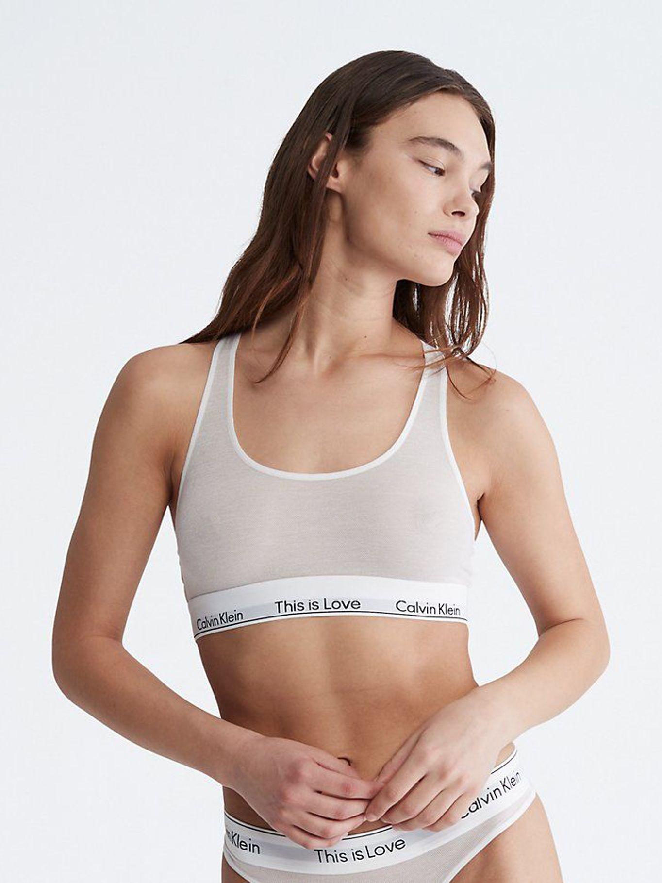 Bralette con logo Blanco Calvin Klein QF7257-110-0