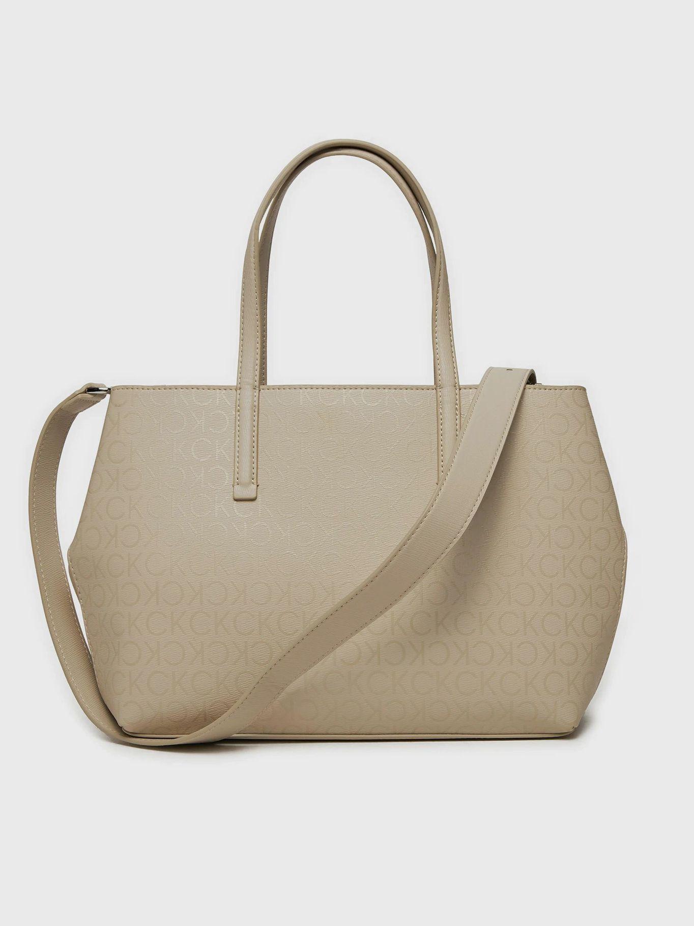 Cartera Tote Ck Must Mono Beige Calvin Klein-1