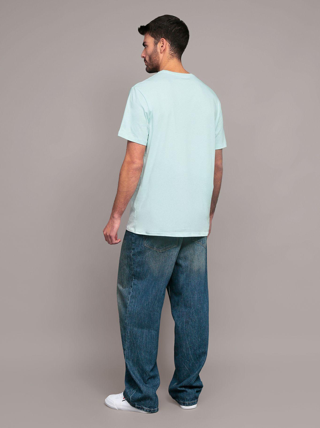 Polera Monogram Crew Celeste Calvin Klein-2