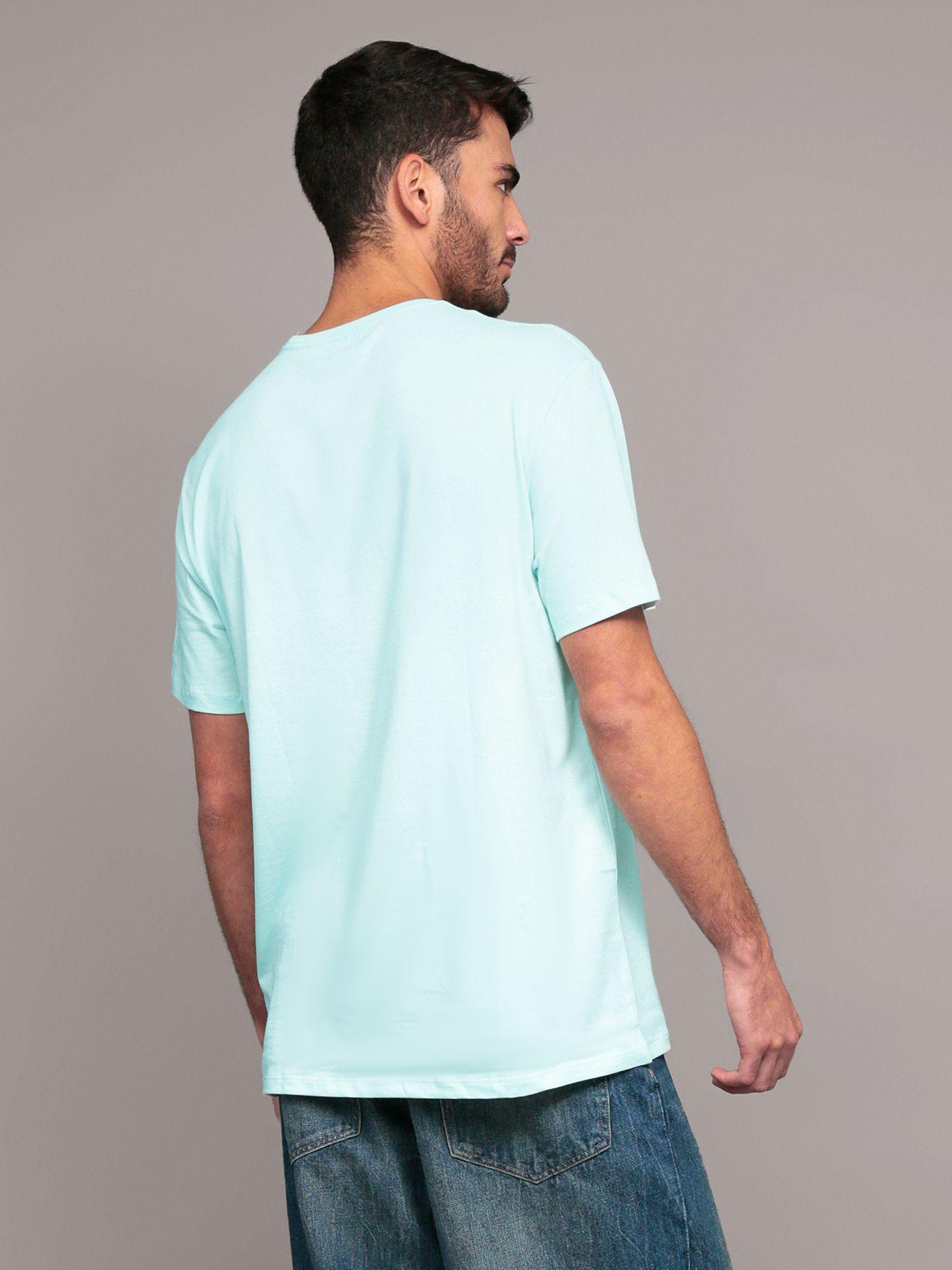 Polera Monogram Crew Celeste Calvin Klein-3