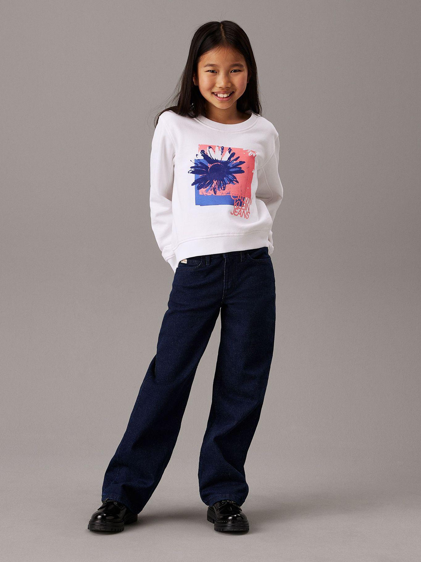 Polerón Niña Flower Graphic Blanco Calvin Klein-1