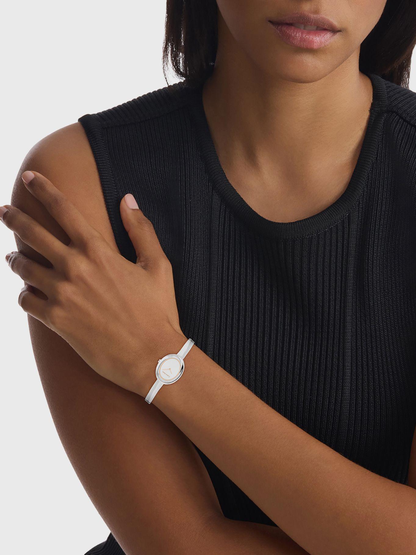 Reloj Contoured Bezel Plateado Calvin Klein-3