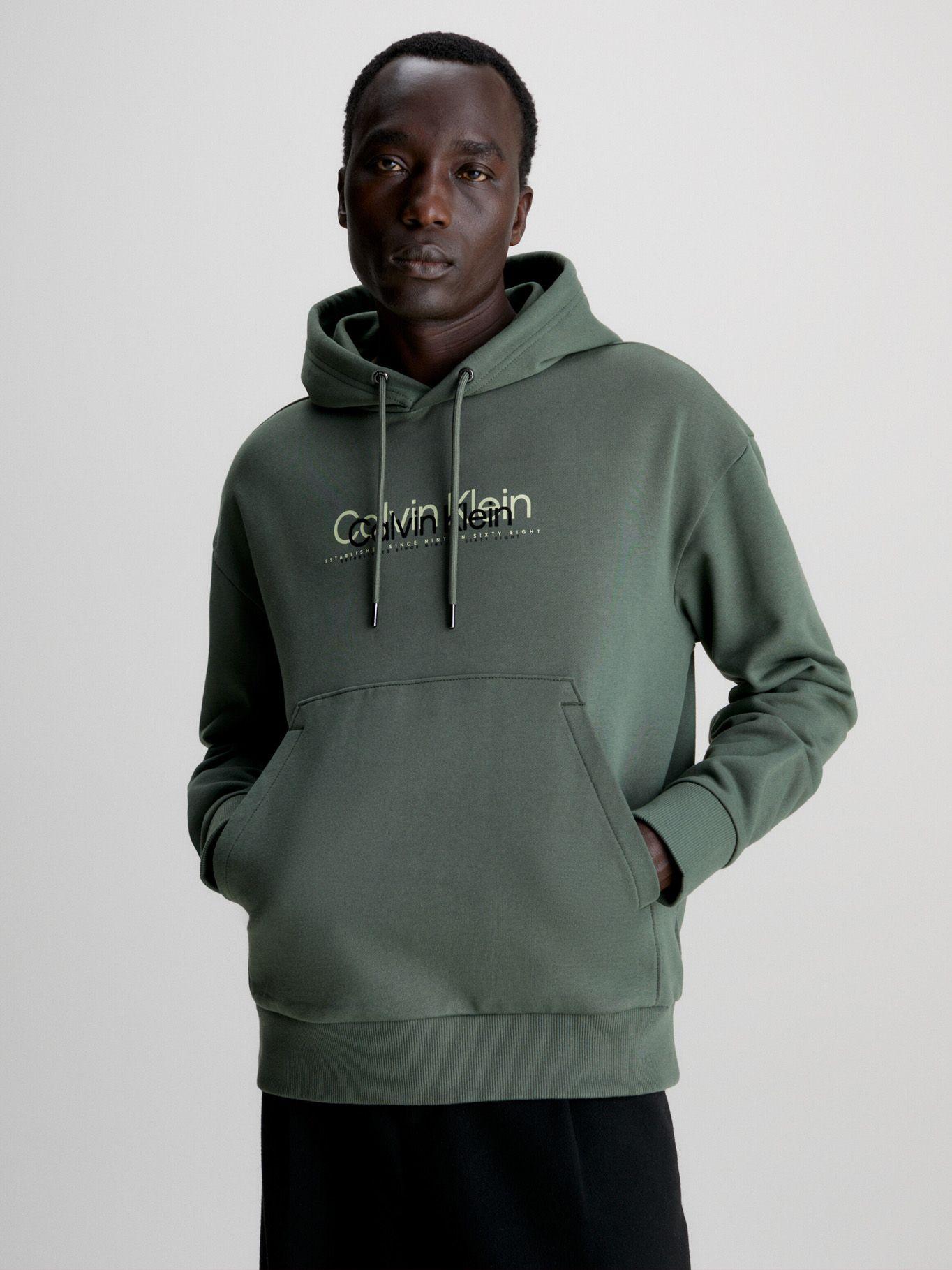 Polerón con Gorro Double Flock  Verde Calvin Klein-0