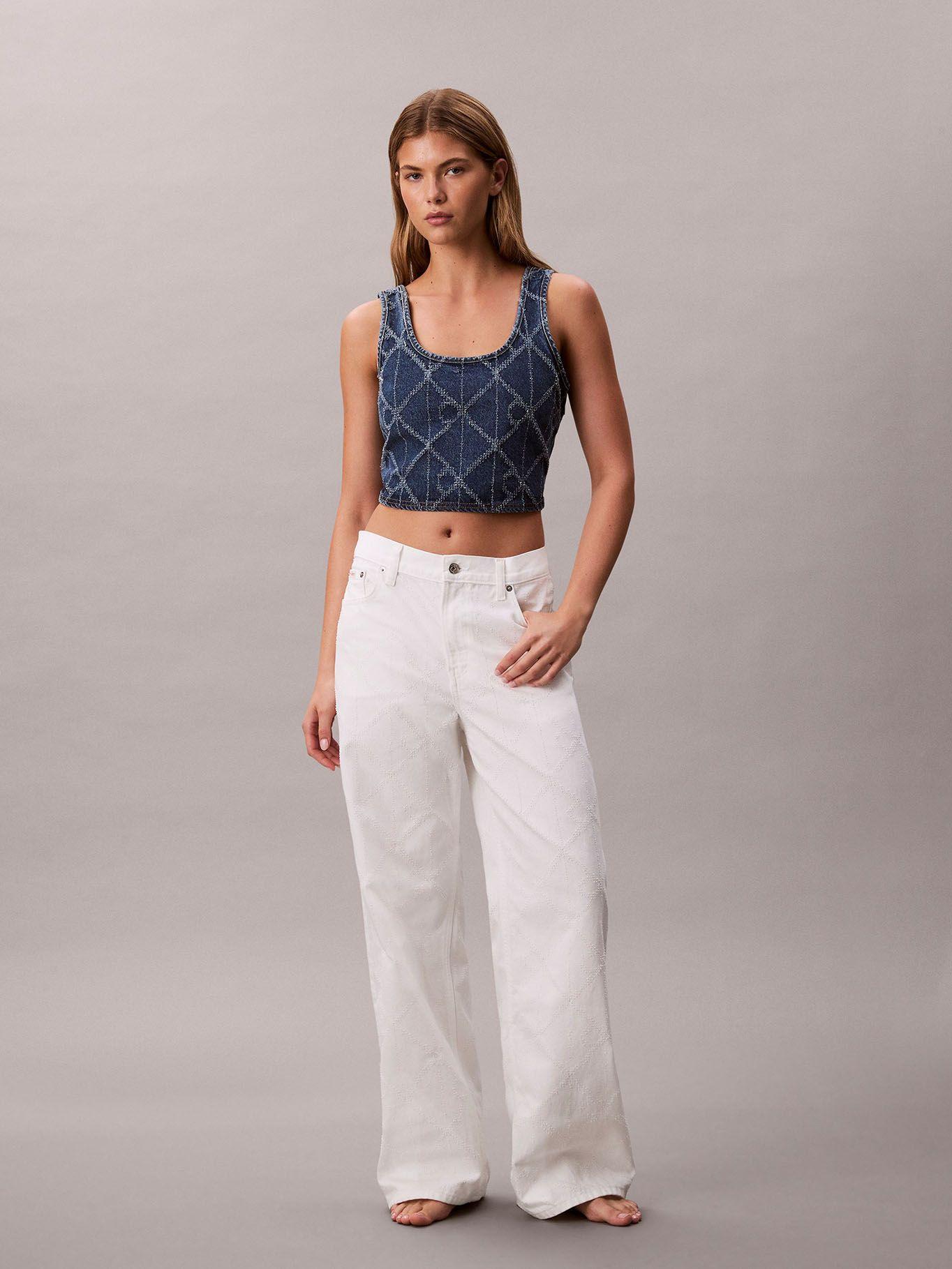 Jeans Baggy de Talle Bajo Blanco Calvin Klein-0