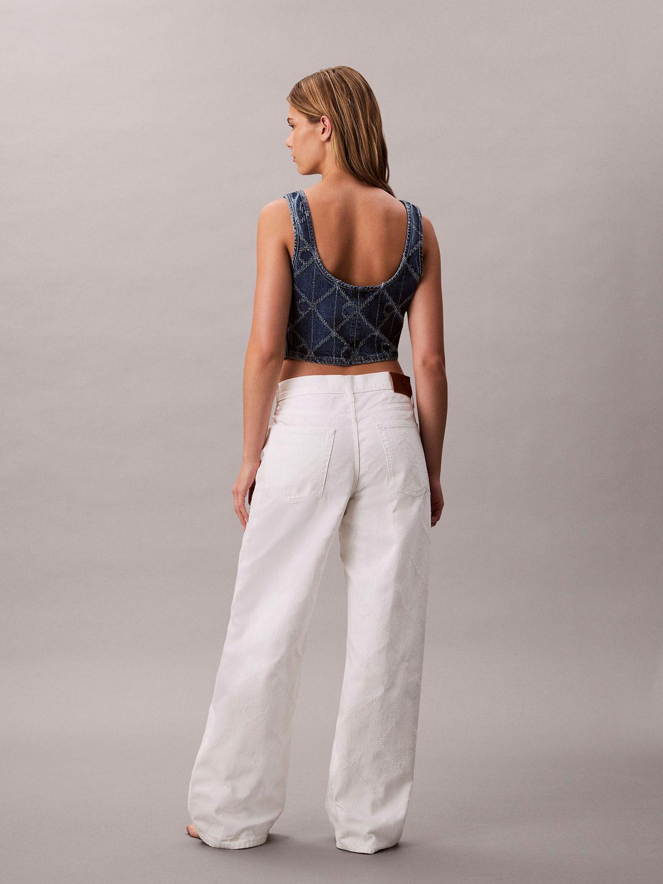 Jeans Baggy de Talle Bajo Blanco Calvin Klein-1