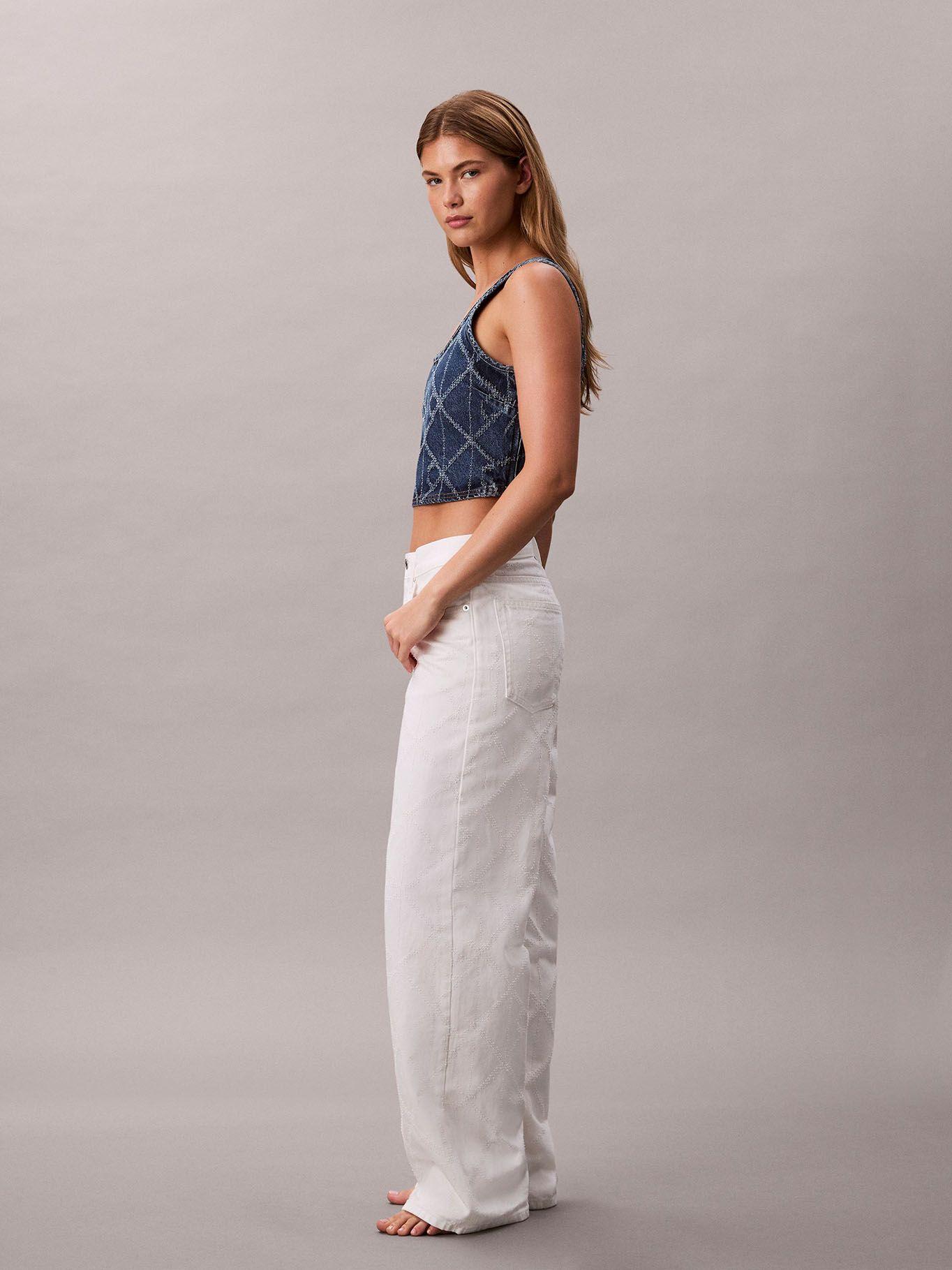 Jeans Baggy de Talle Bajo Blanco Calvin Klein-3