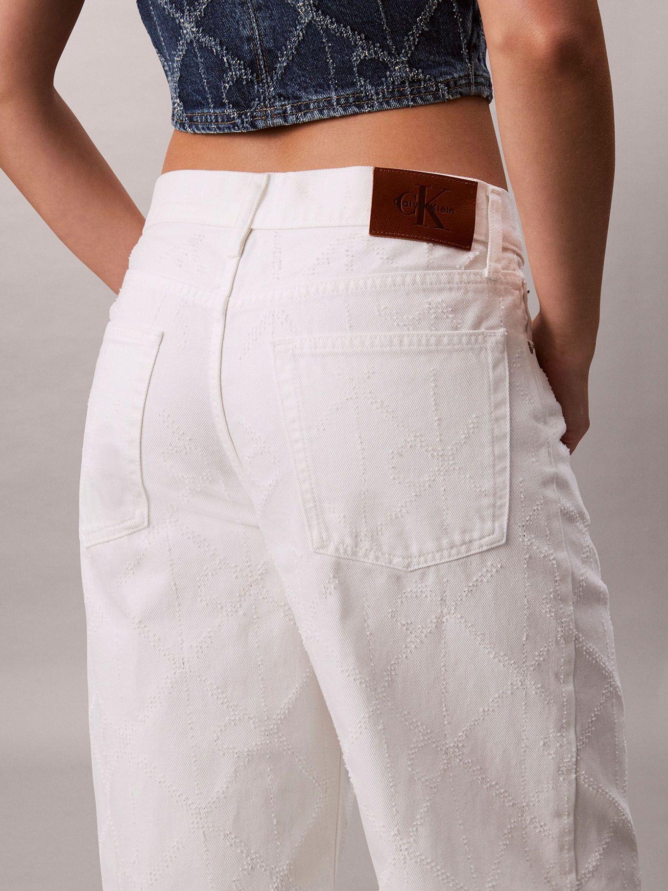 Jeans Baggy de Talle Bajo Blanco Calvin Klein-4