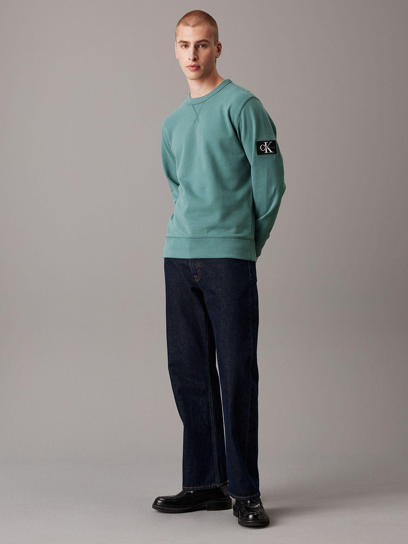 Polerón Badge Crew Neck Verde Calvin Klein-1