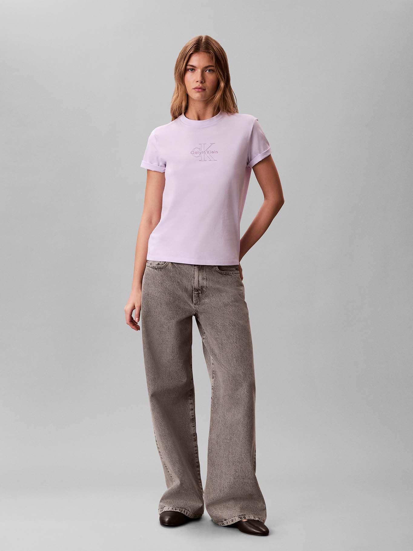 Polera Clásica con Monologo Lila Calvin Klein-1