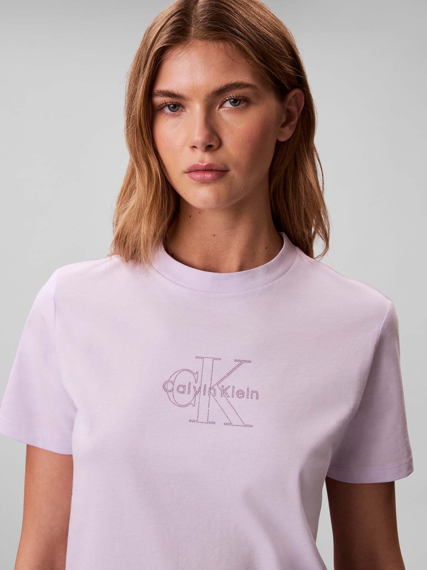 Polera Clásica con Monologo Lila Calvin Klein-4