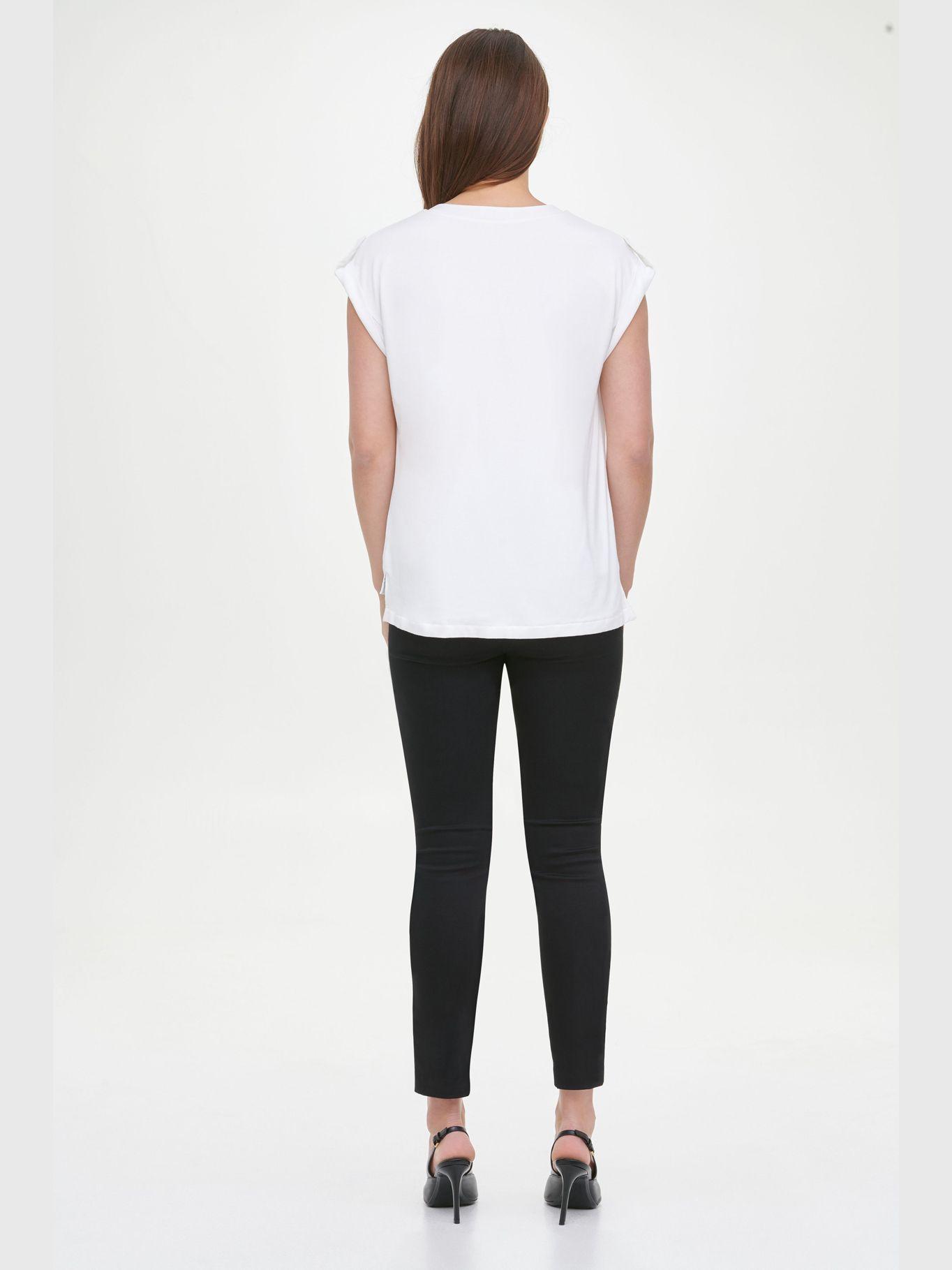 Blusa Cuello en V Blanco Calvin Klein-1