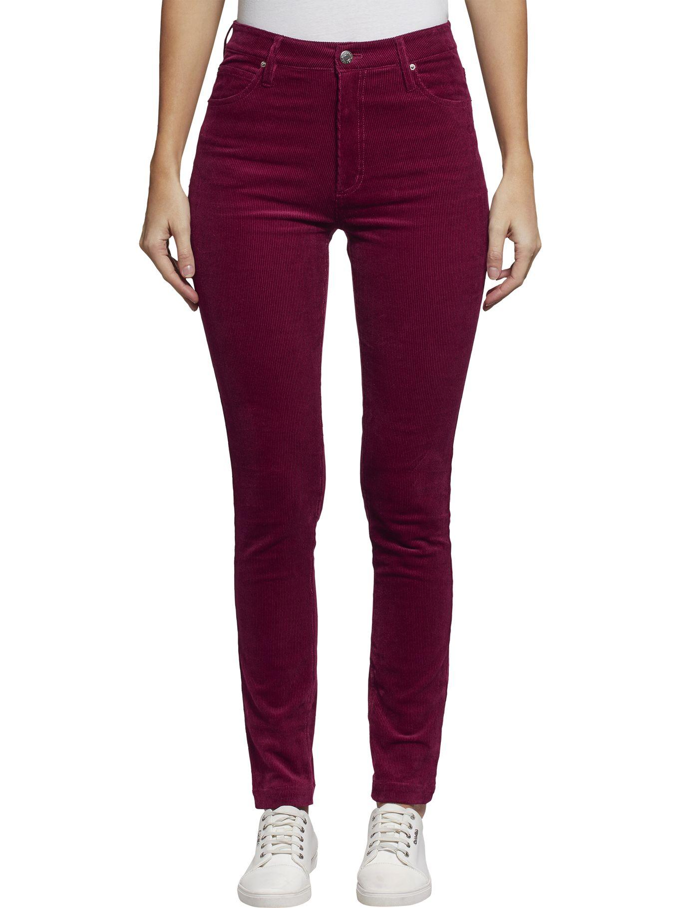 Pantalón Corderoy Burdeo Calvin Klein-0