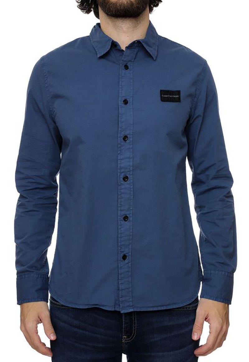 Camisa manga larga con logo Azul Calvin Klein-0