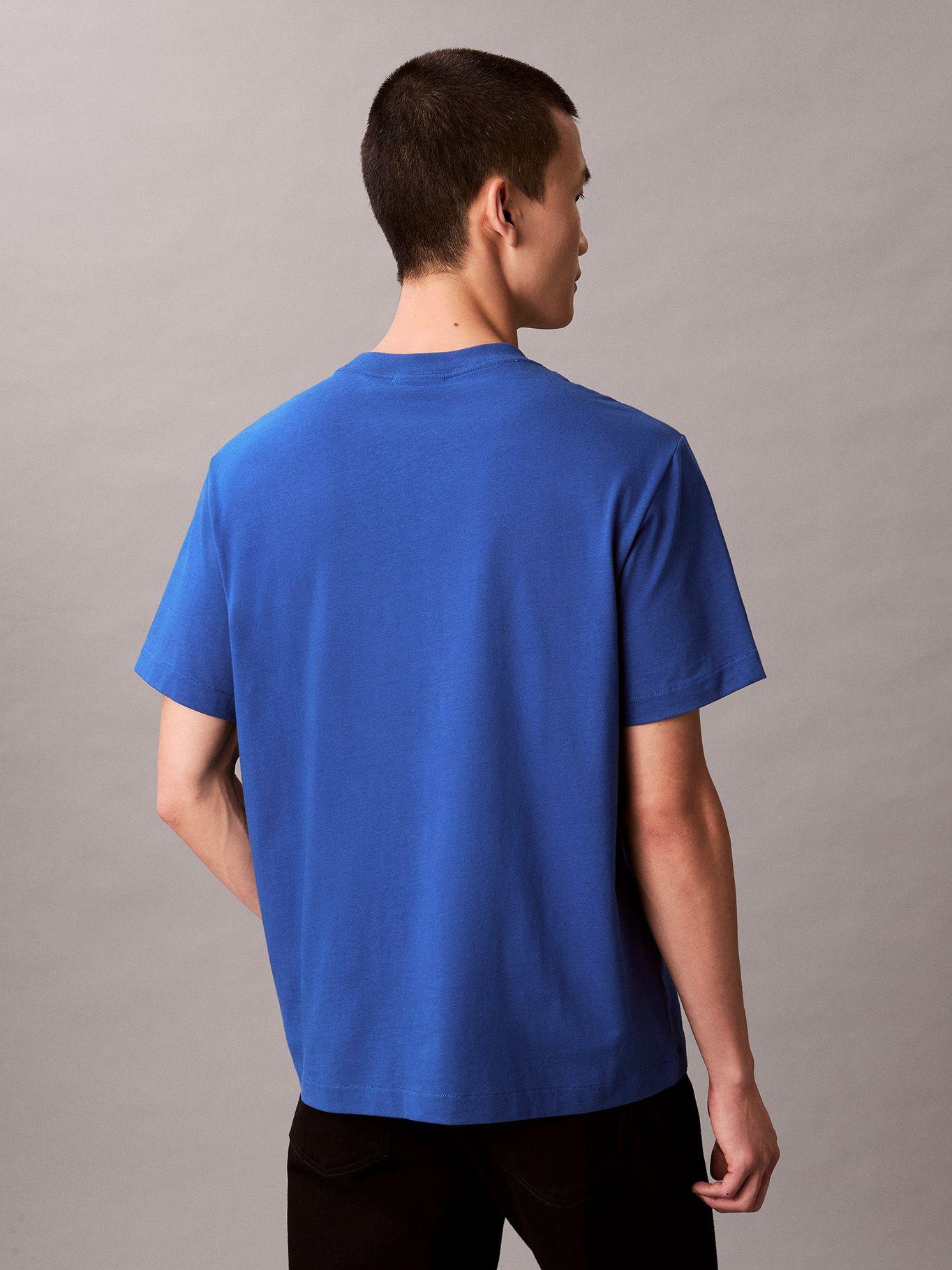 Polera con Monograma Bordado Azul Calvin Klein-2