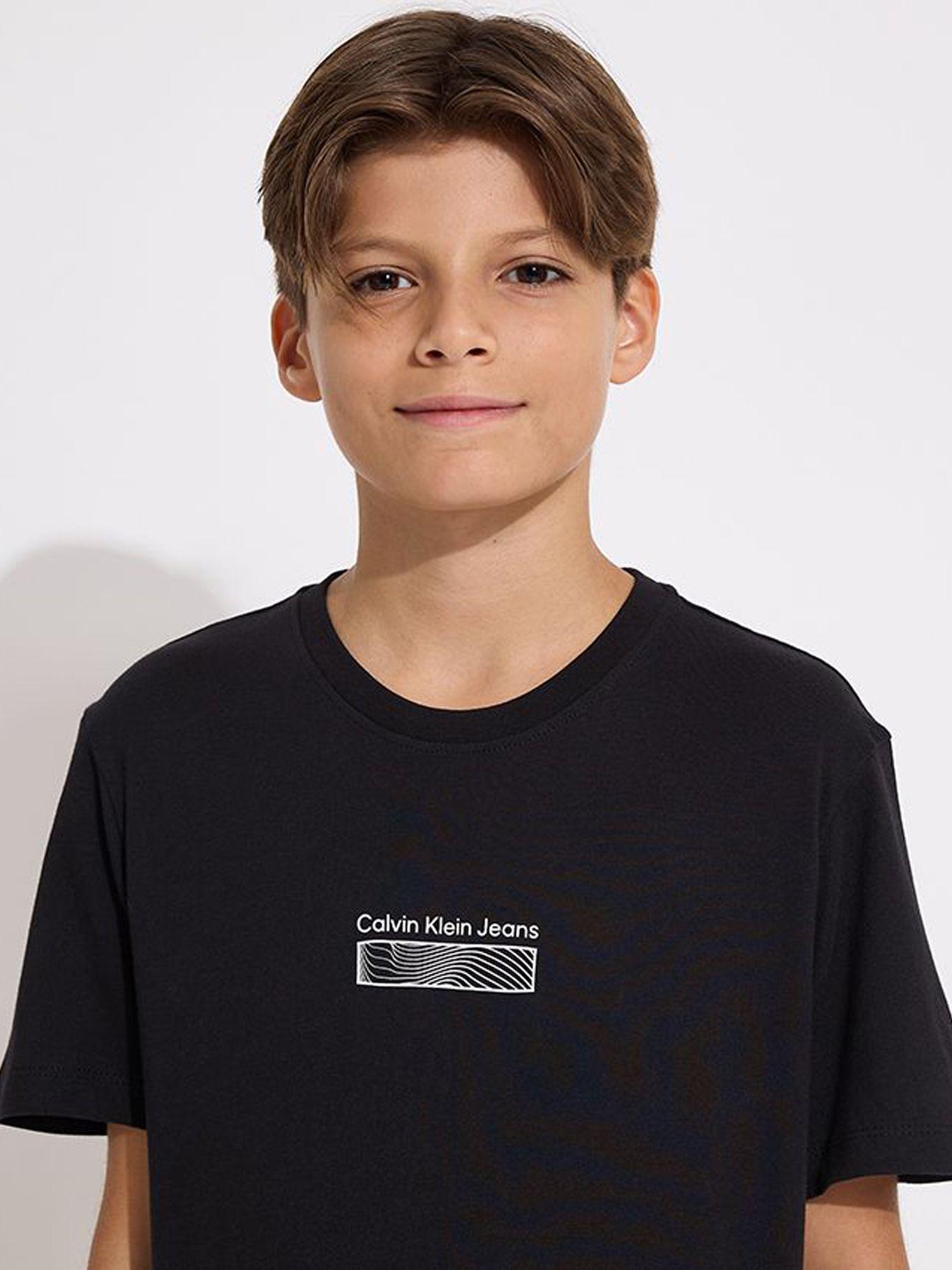 Polera Niño Jersey Wave Negro Calvin Klein-3
