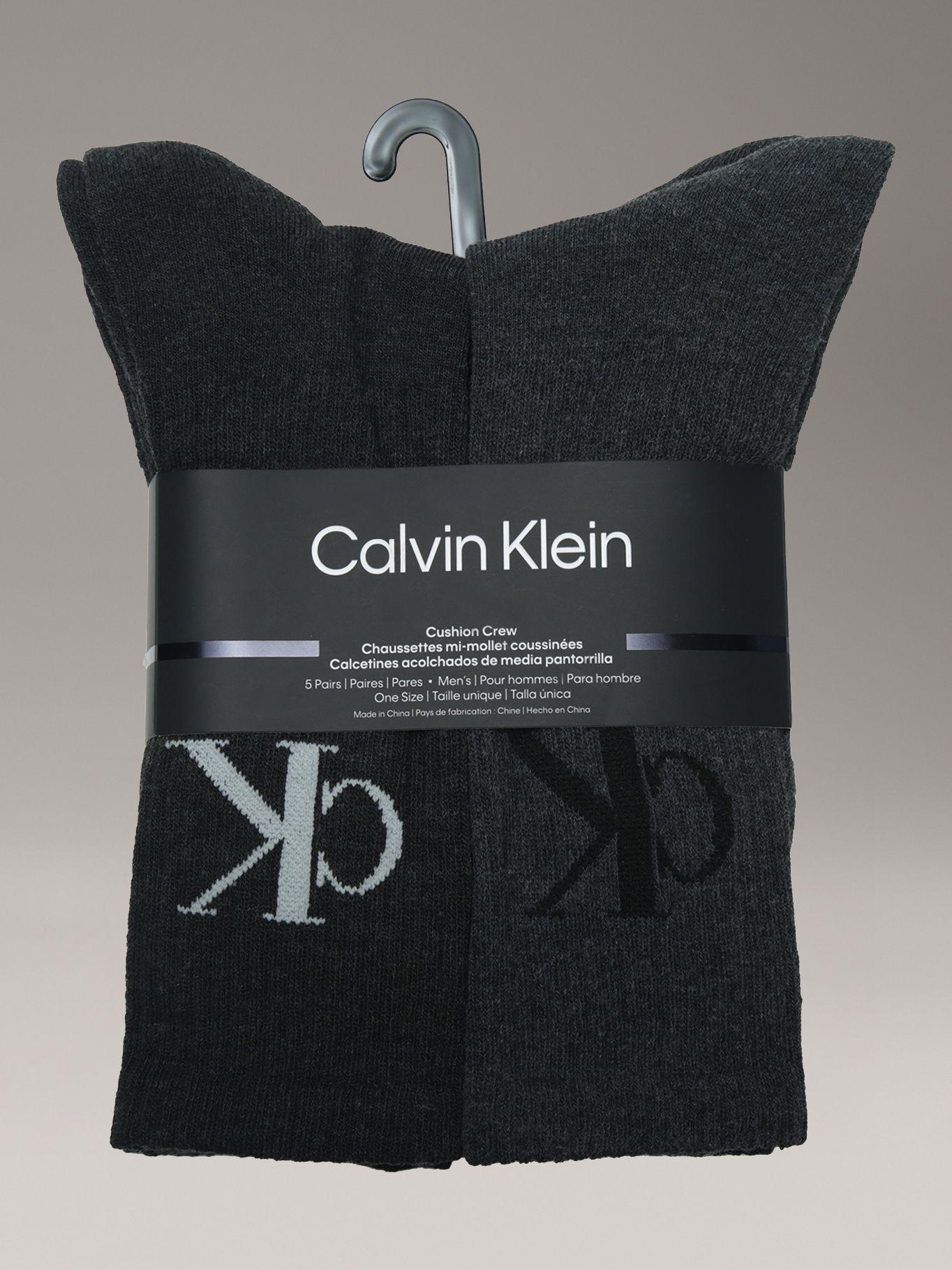 Pack 5 Calcetines Largos con Logo Negro Calvin Klein-2