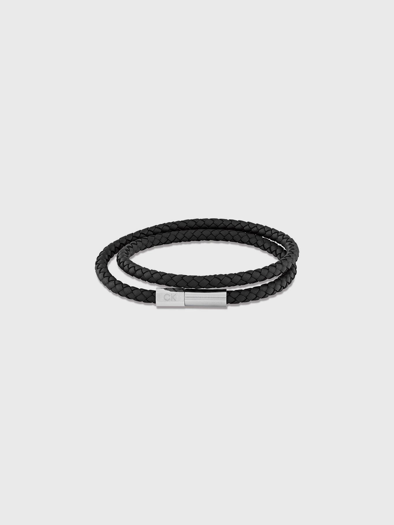 Pulsera Logo Metal de Cuero Negro Calvin Klein-0