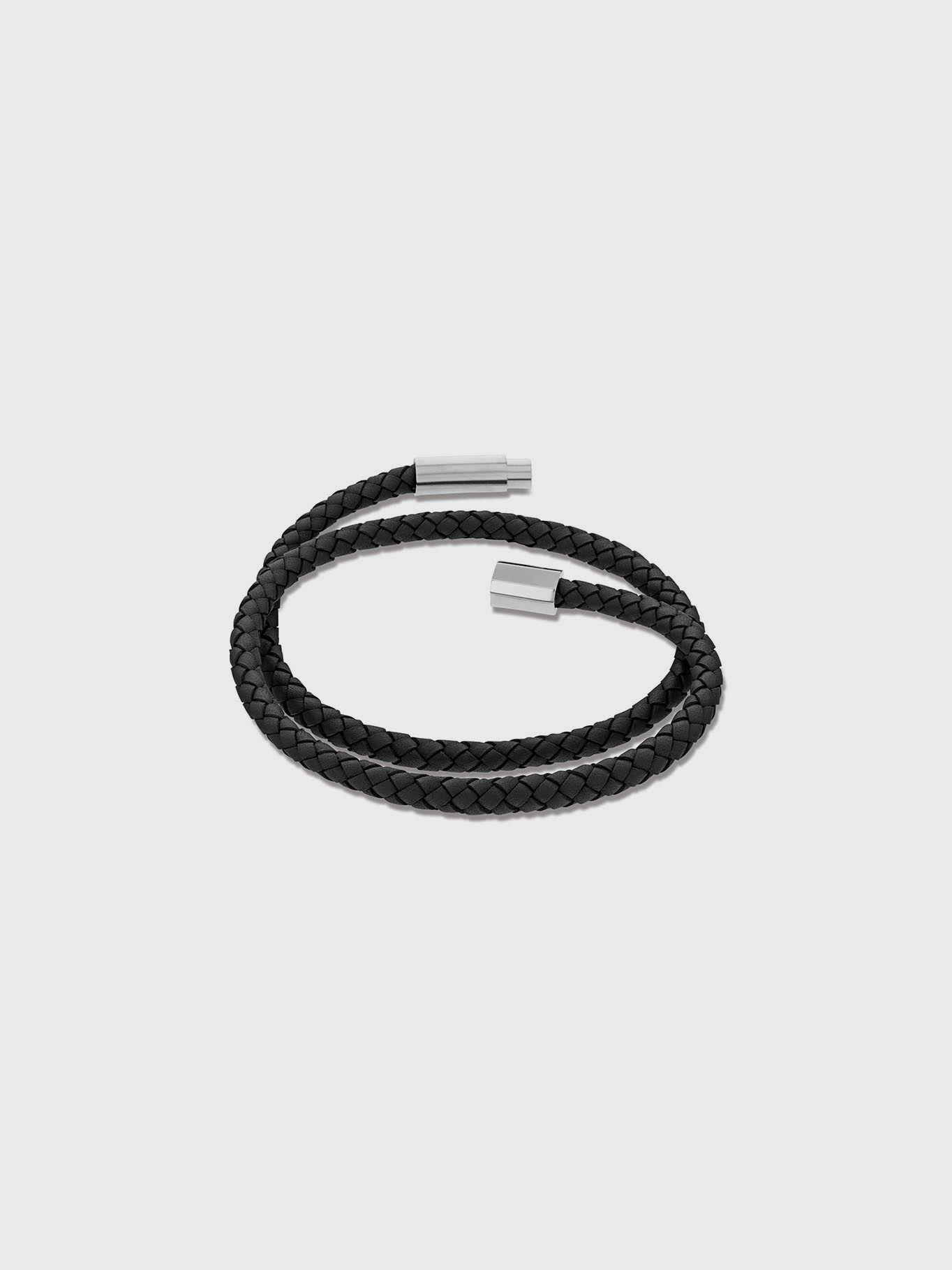 Pulsera Logo Metal de Cuero Negro Calvin Klein-1